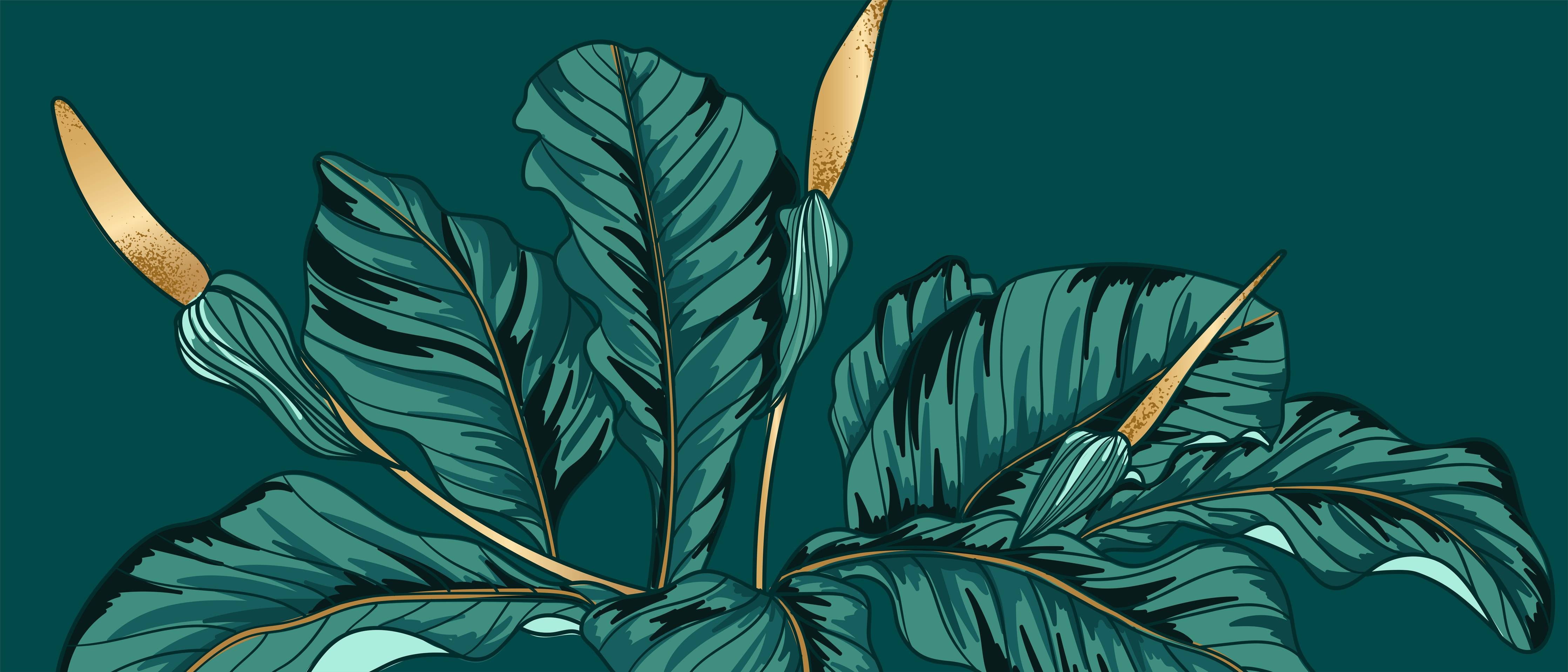 Kinderzimmer Wandgestaltung-Dschungel-Grün-Blatt-Design