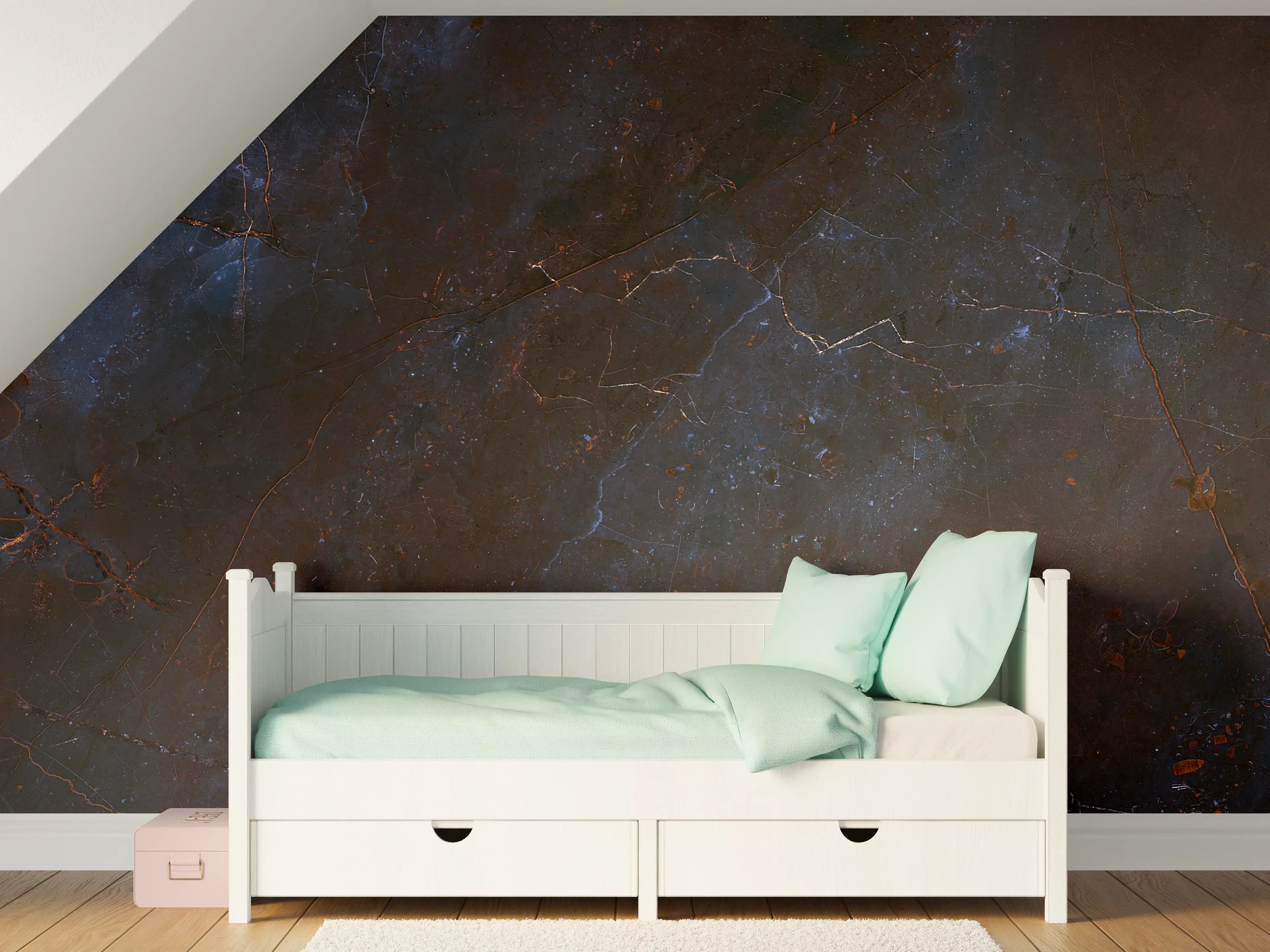 Kinderzimmer Wandgestaltung - Dunkelblauer schwarzer Schiefermarmor