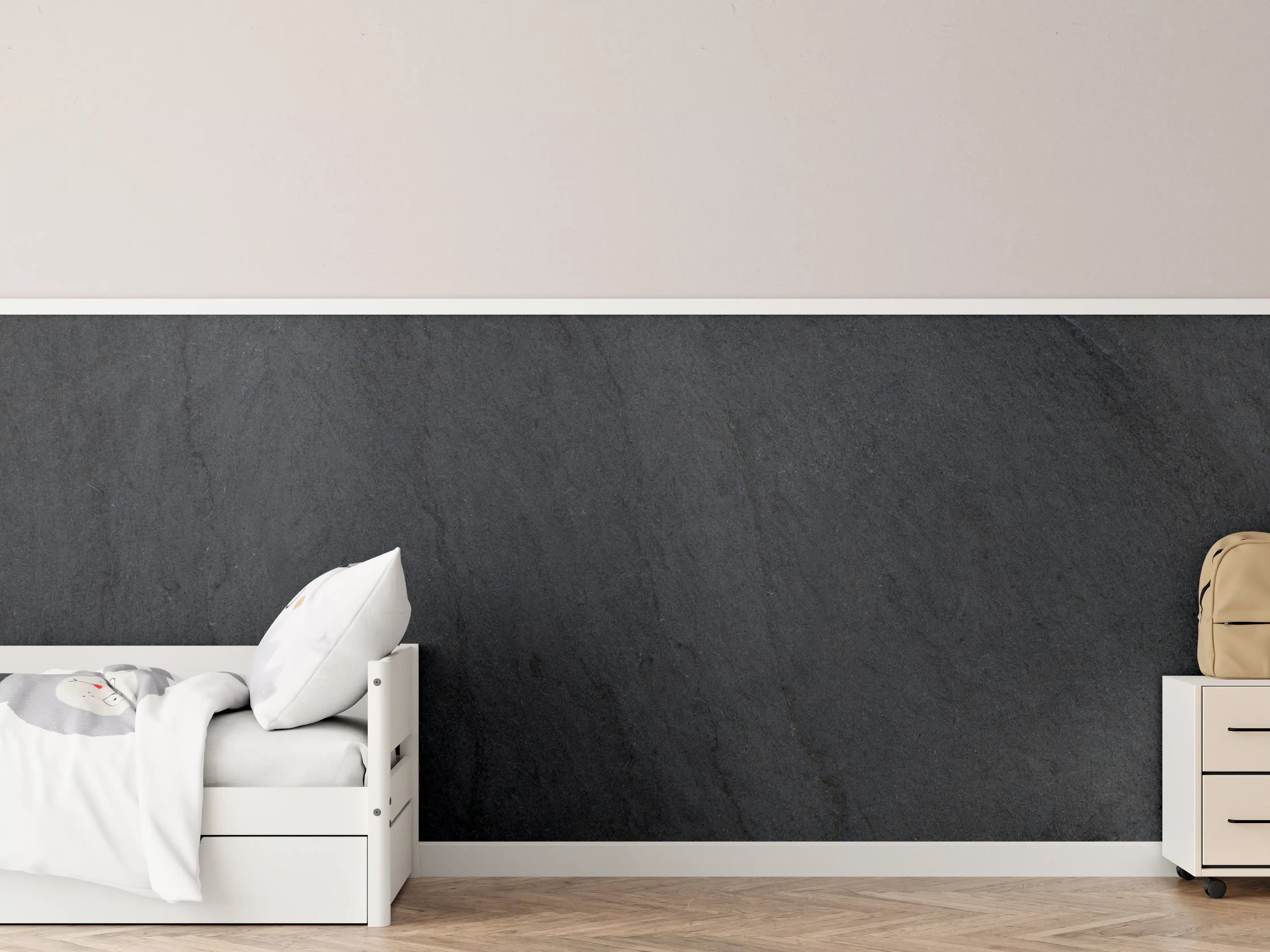 Kinderzimmer Wandgestaltung - Dunkelgrauer Schiefer