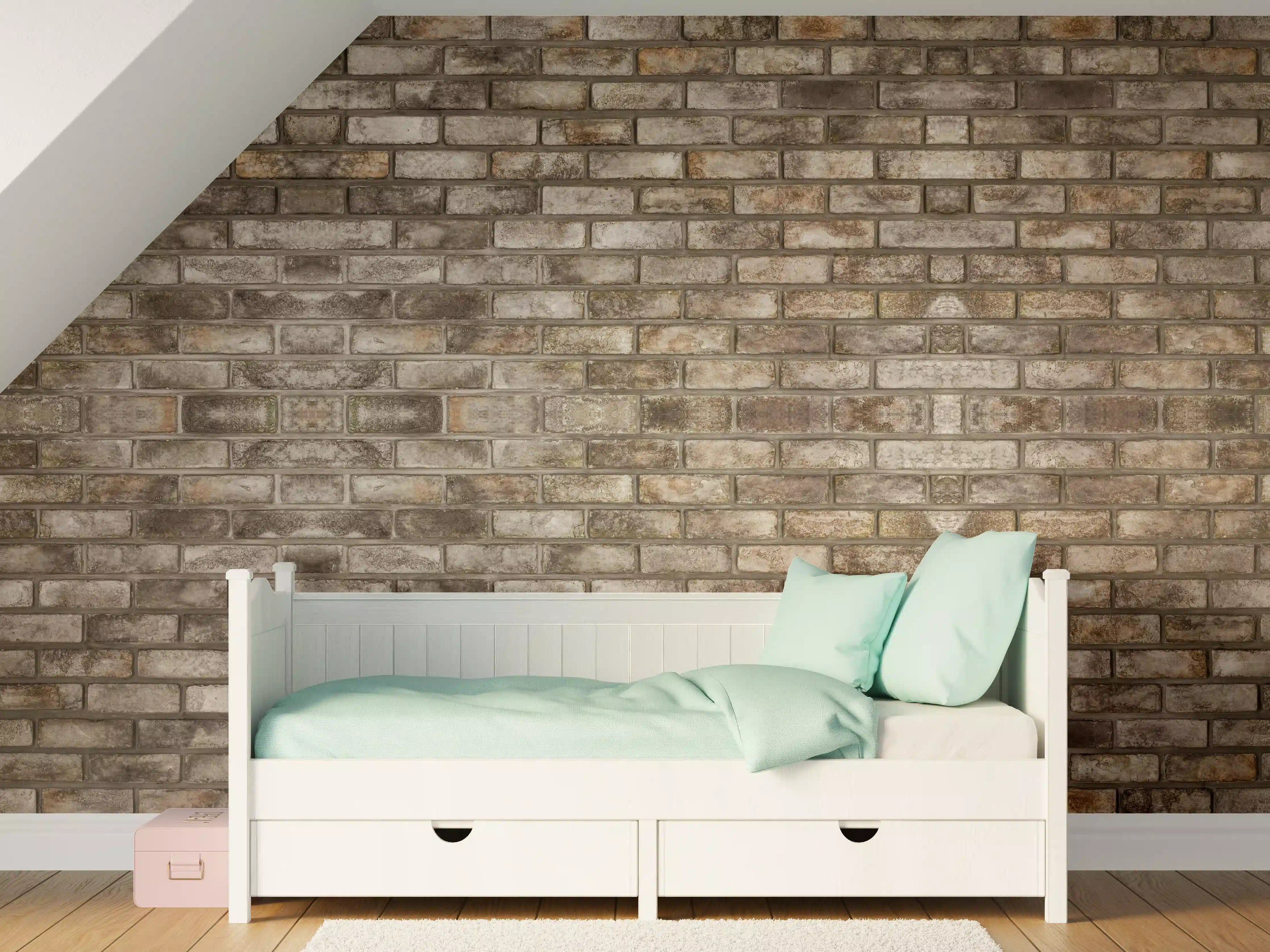 Kinderzimmer Wandgestaltung - Dunkle Steinmauer