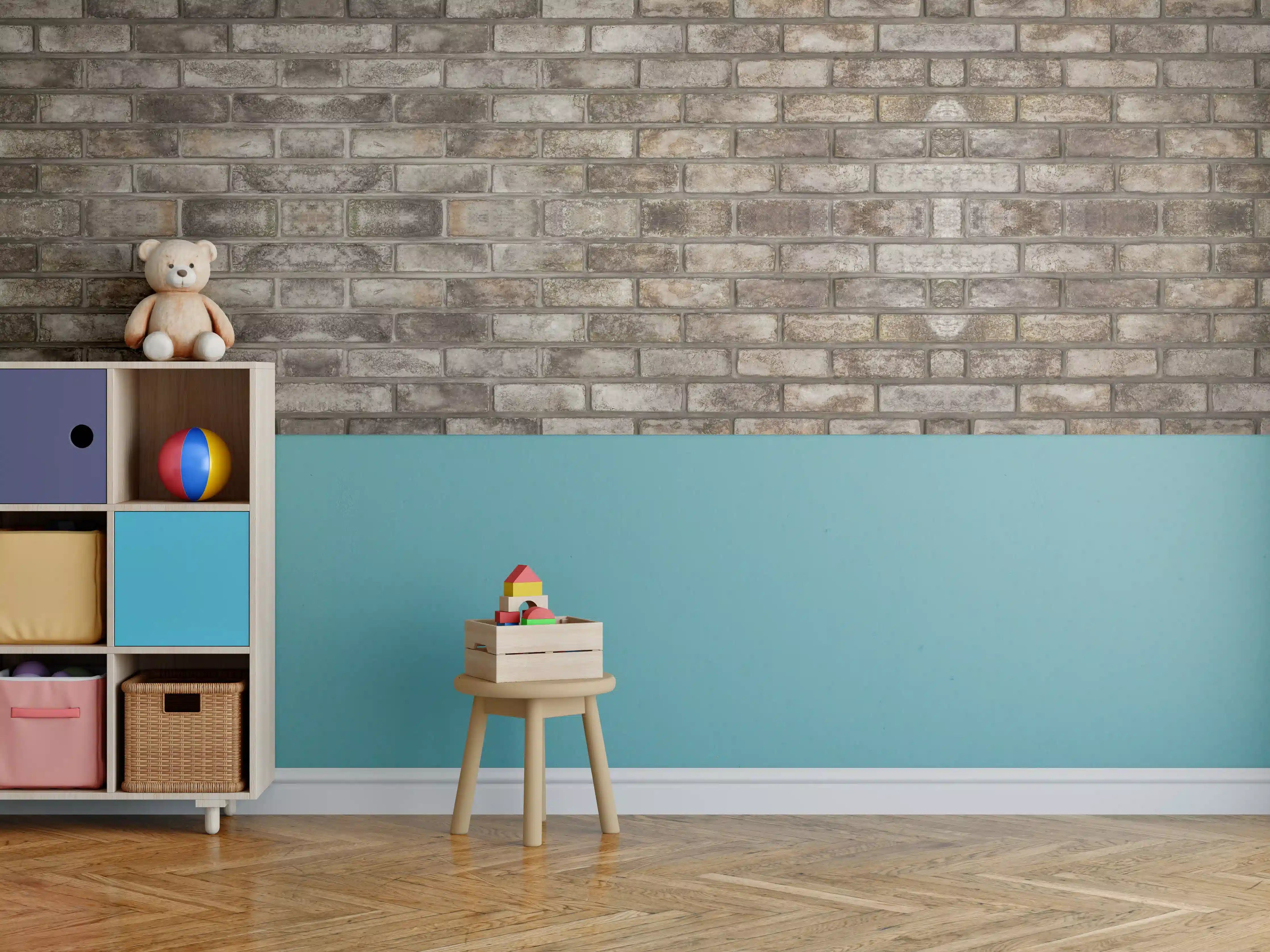 Kinderzimmer Wandgestaltung - Dunkle Steinmauer