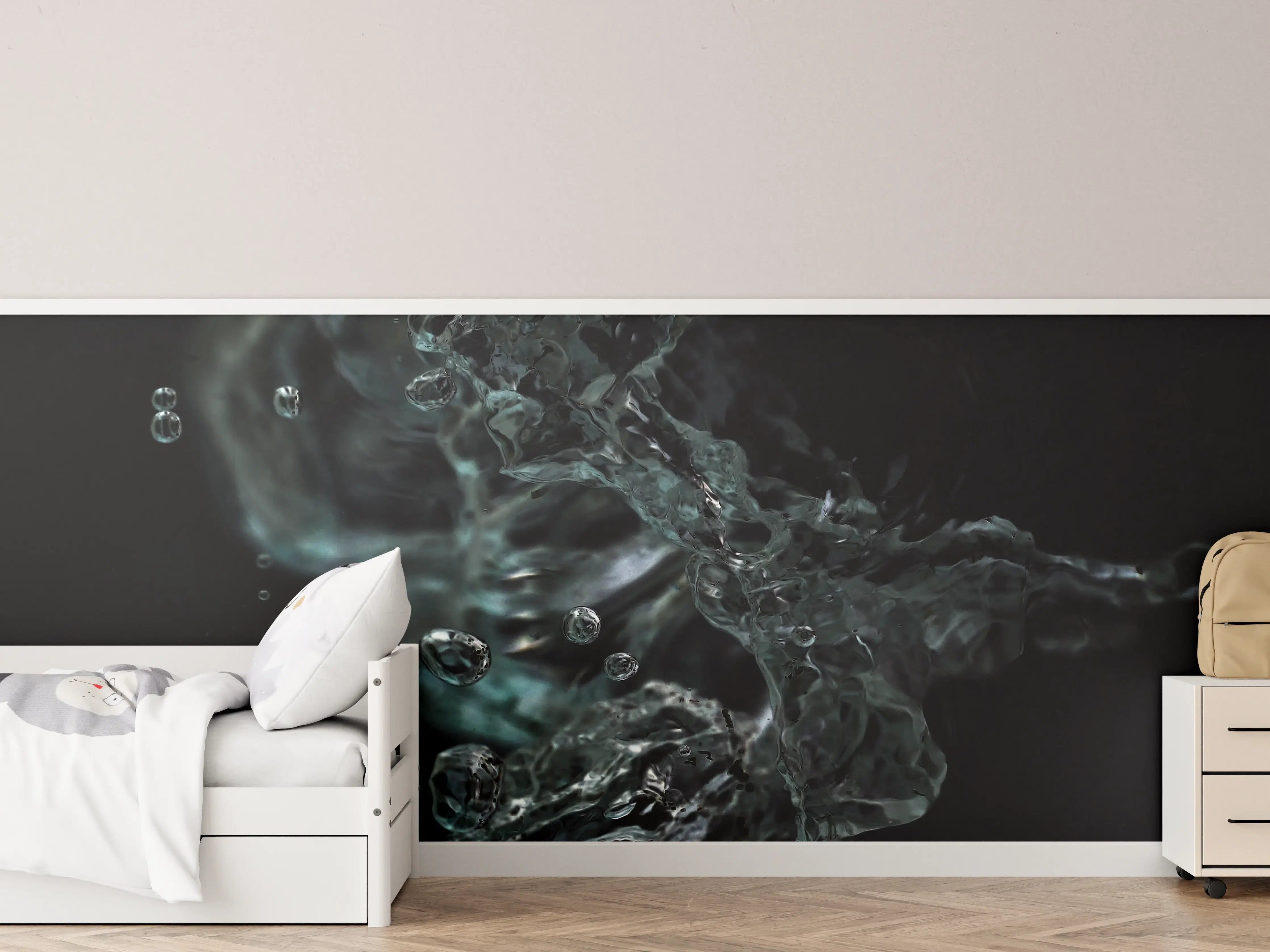 Kinderzimmer Wandgestaltung - Dunkle Wasserkunst Makro