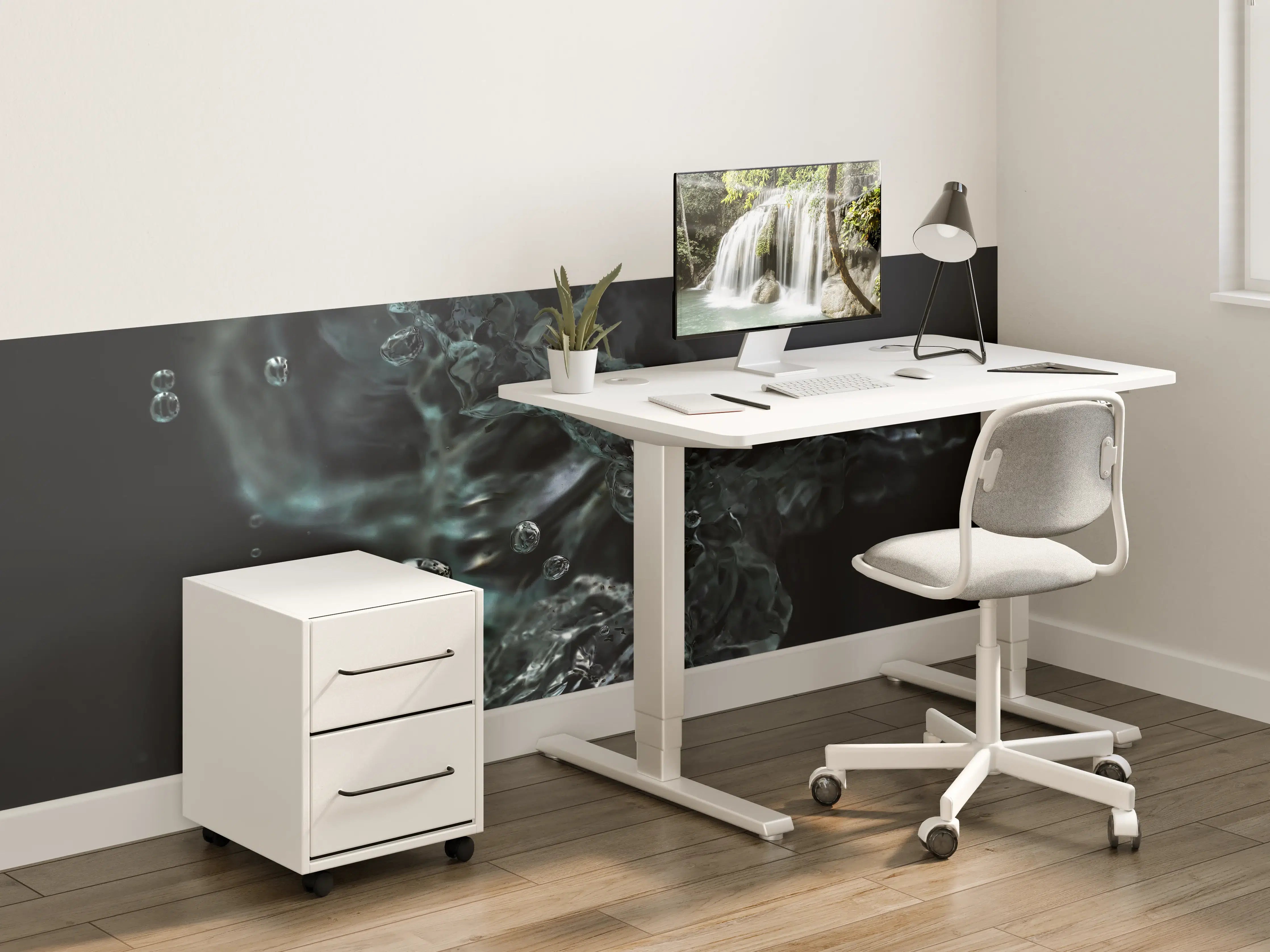 Kinderzimmer Wandgestaltung - Dunkle Wasserkunst Makro