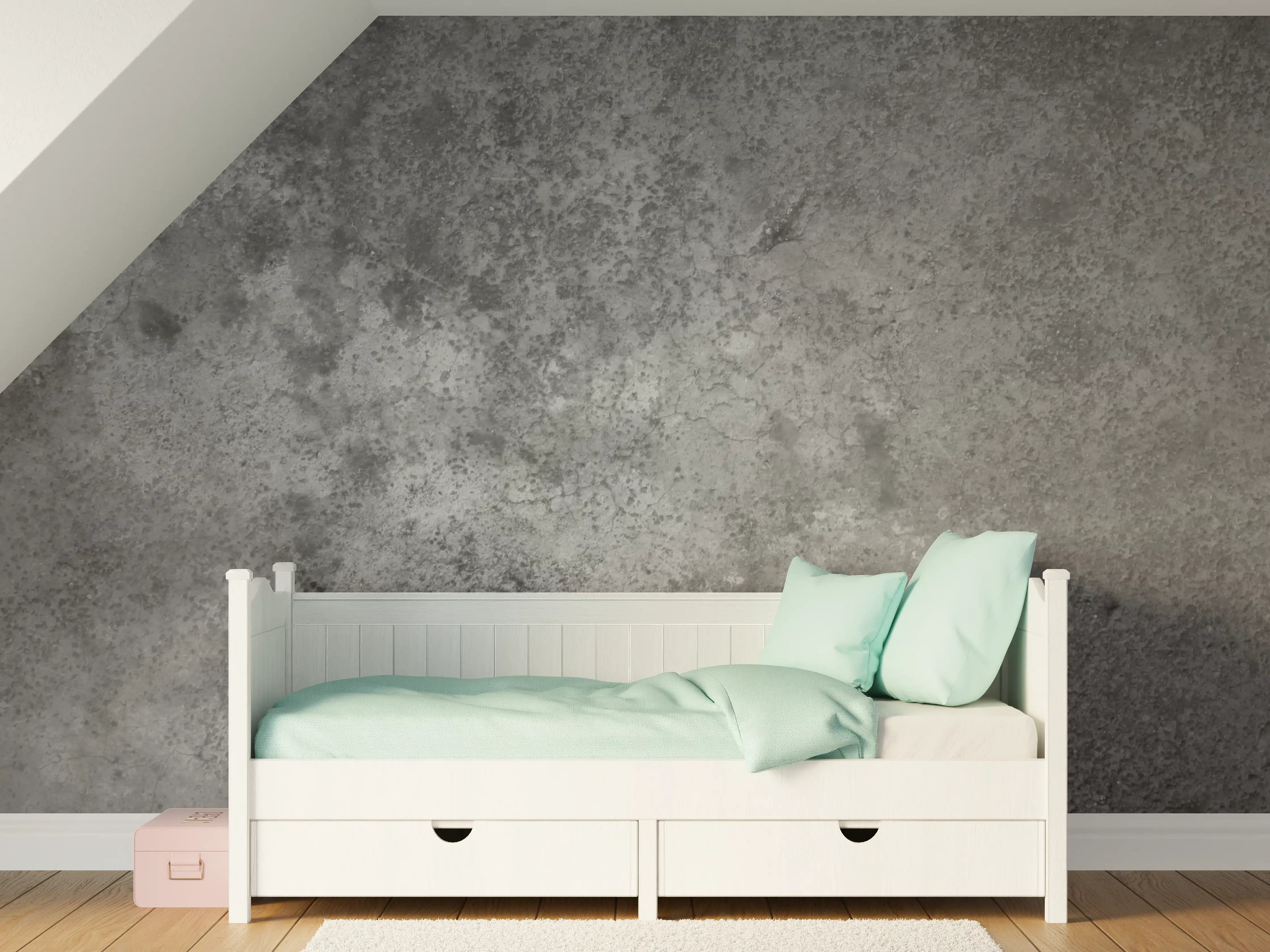 Kinderzimmer Wandgestaltung - Dunkle alte Zementwand