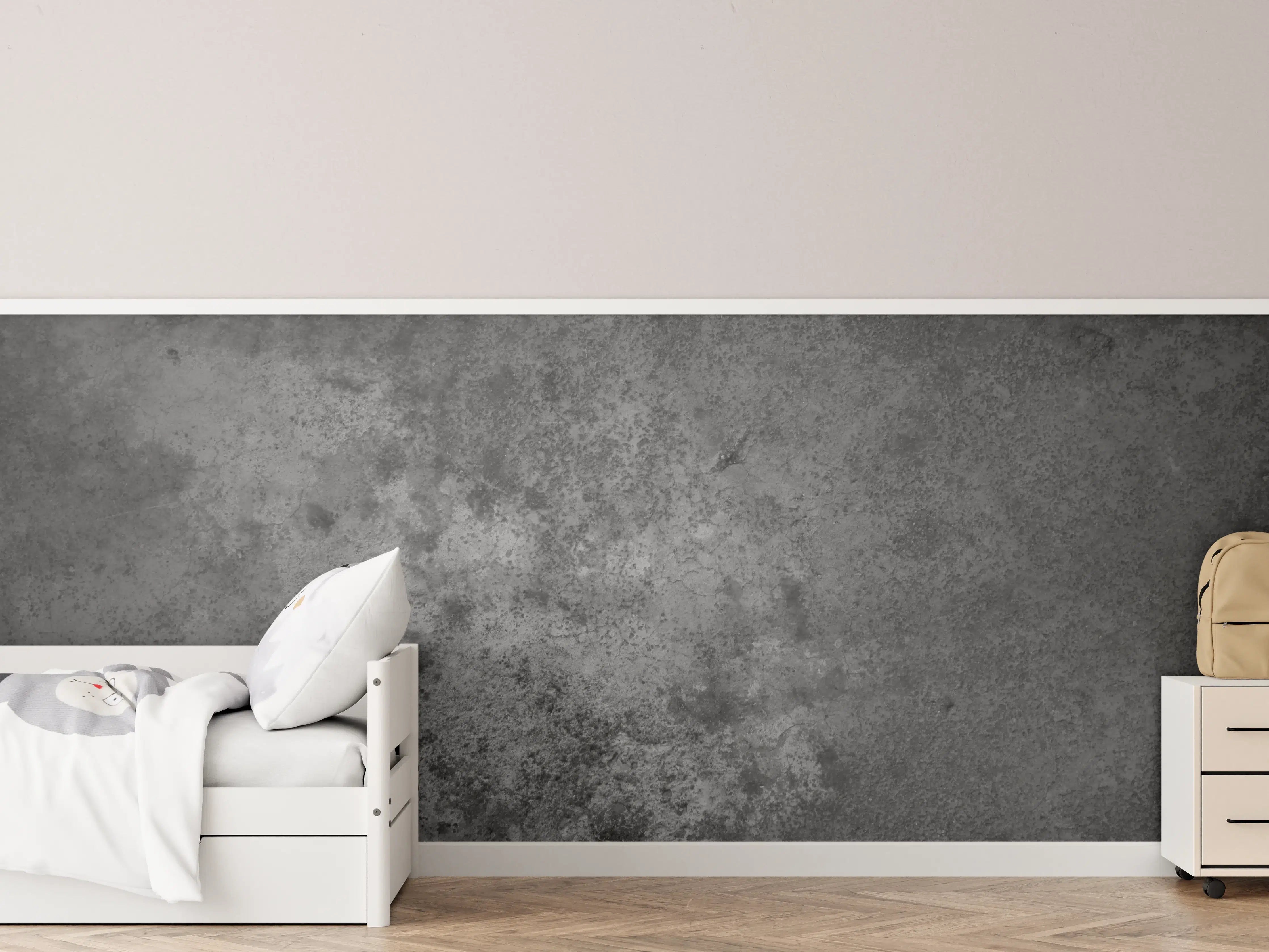 Kinderzimmer Wandgestaltung - Dunkle alte Zementwand