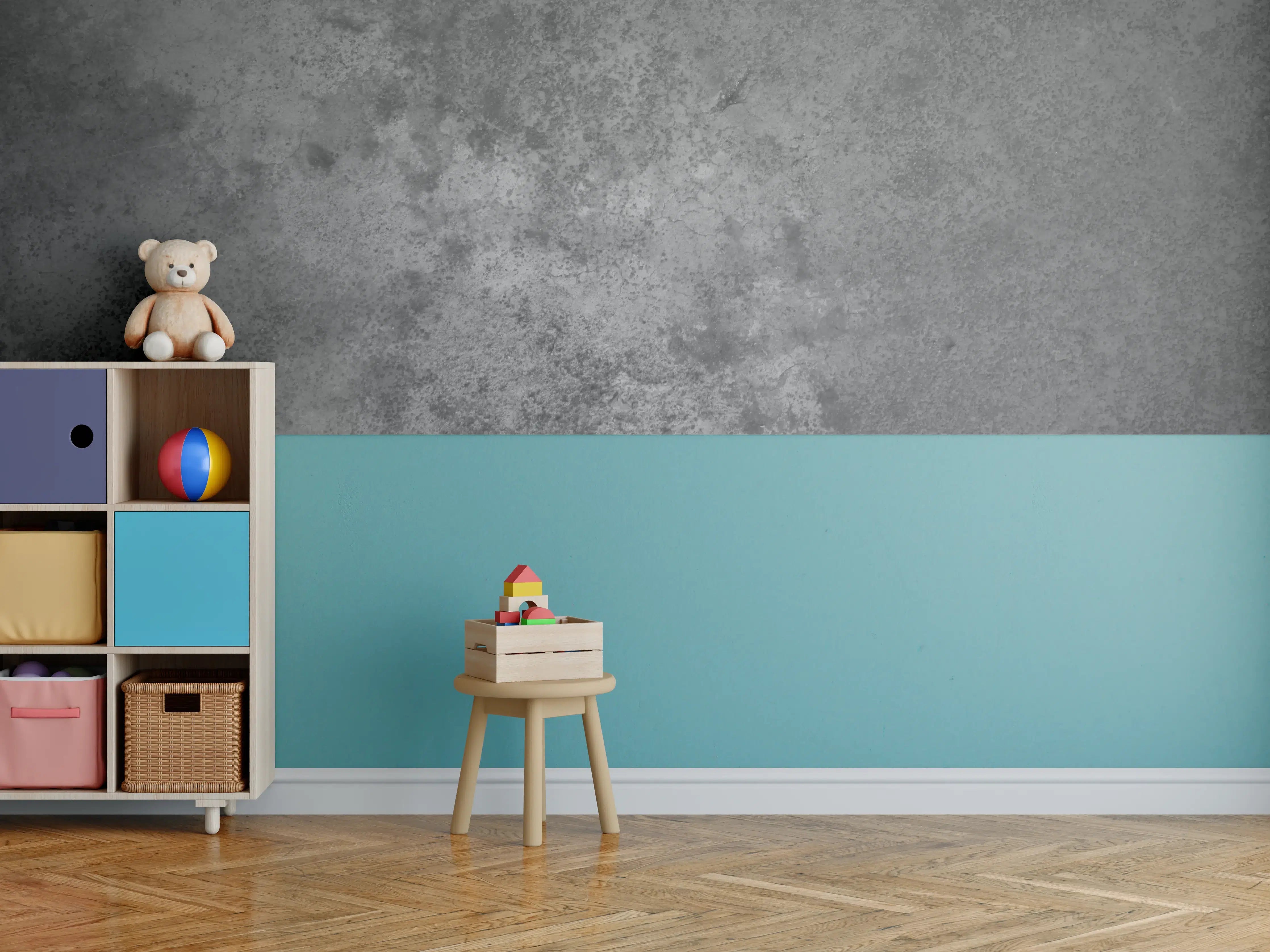 Kinderzimmer Wandgestaltung - Dunkle alte Zementwand