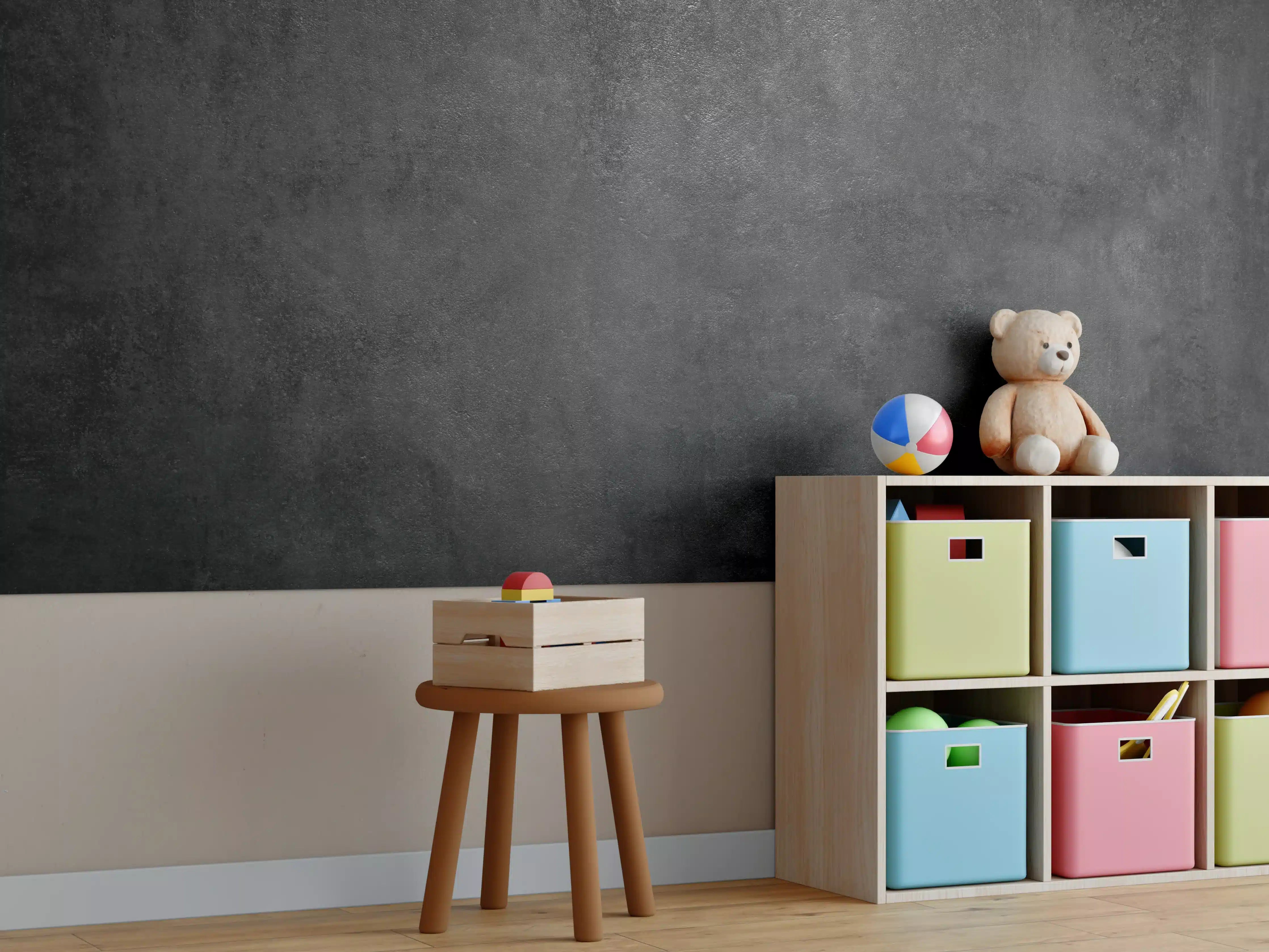 Kinderzimmer Wandgestaltung - Dunkler Schiefer Textur