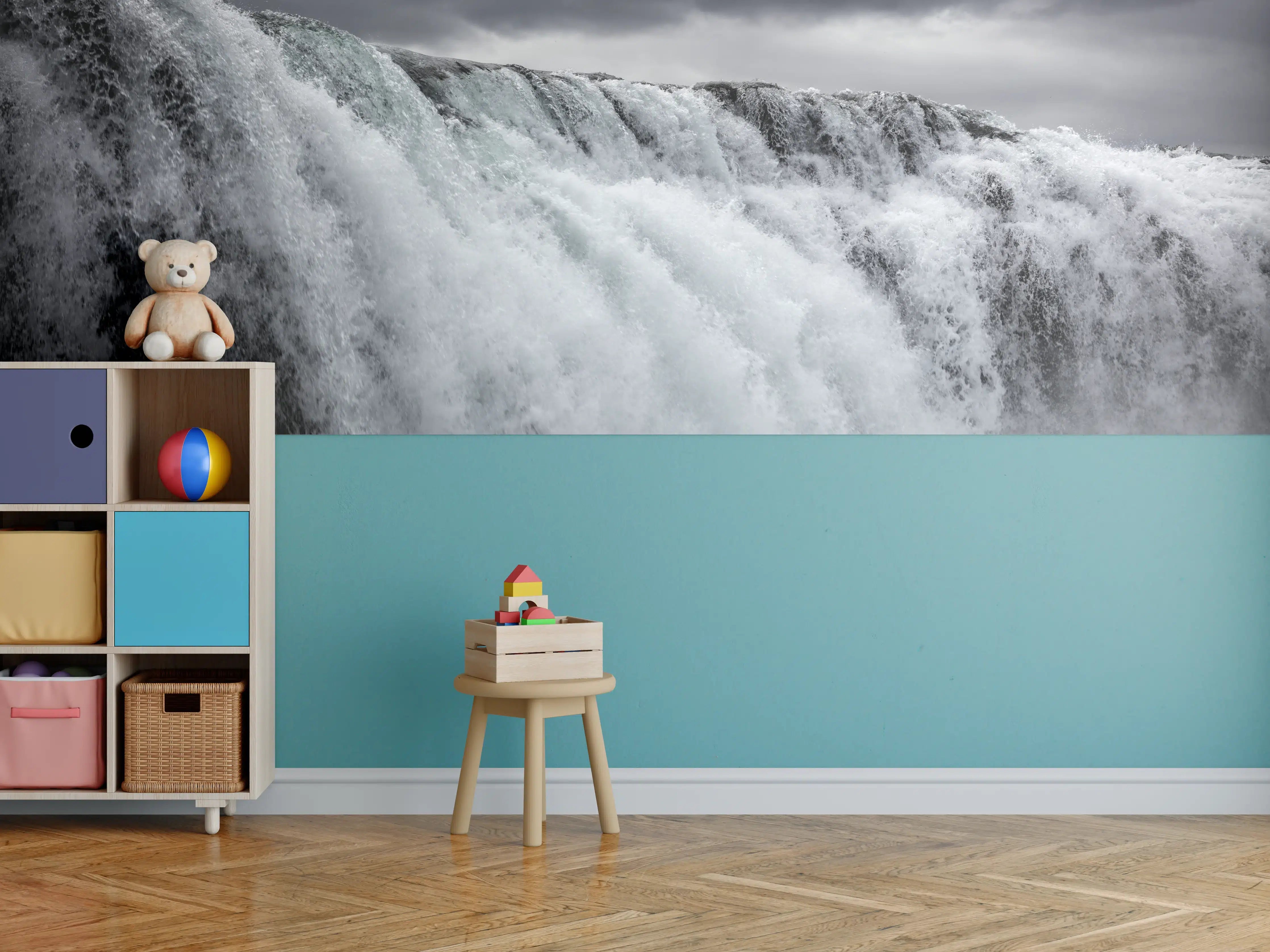 Kinderzimmer Wandgestaltung - Dunkler Wasserfall