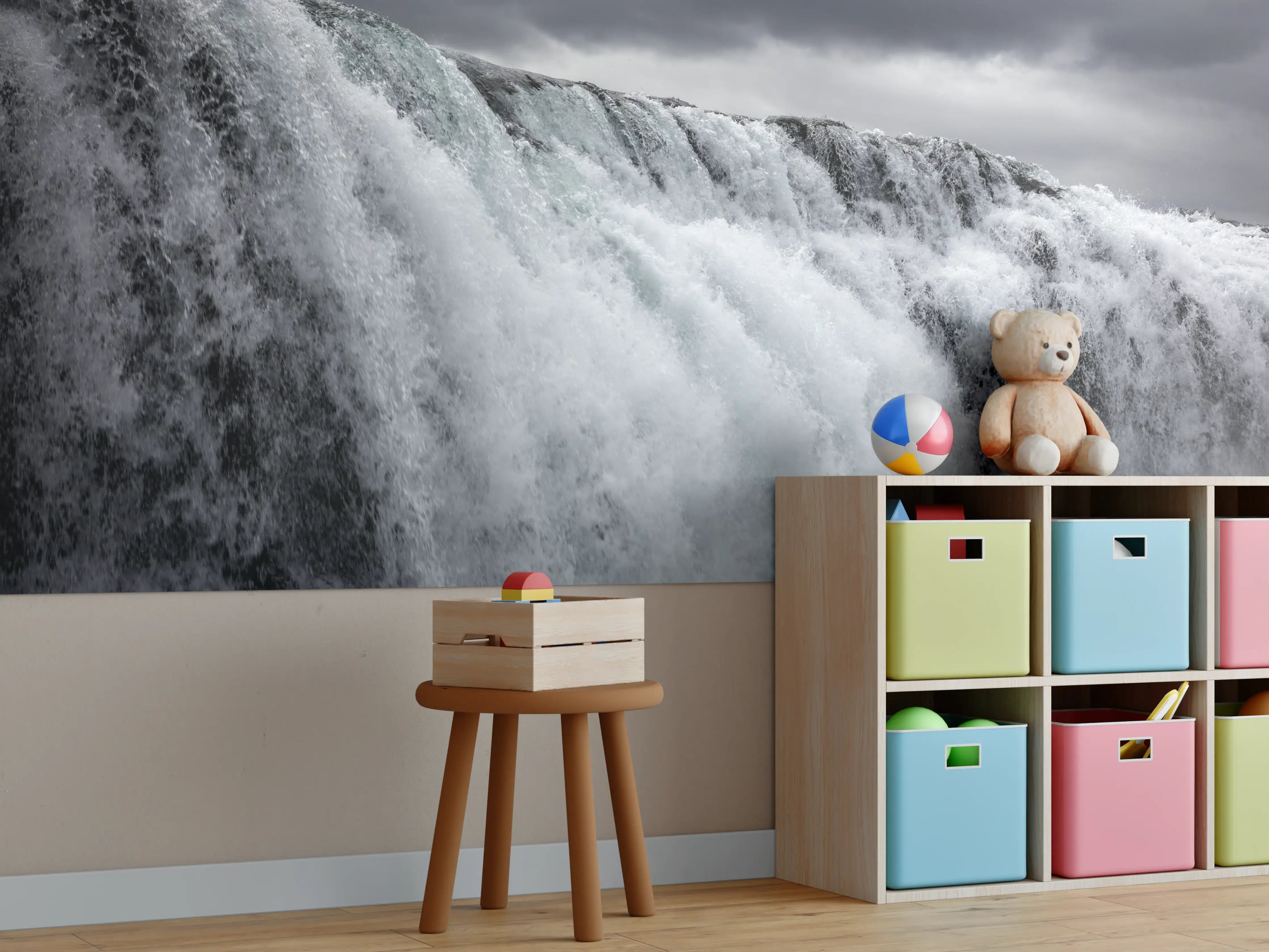 Kinderzimmer Wandgestaltung - Dunkler Wasserfall
