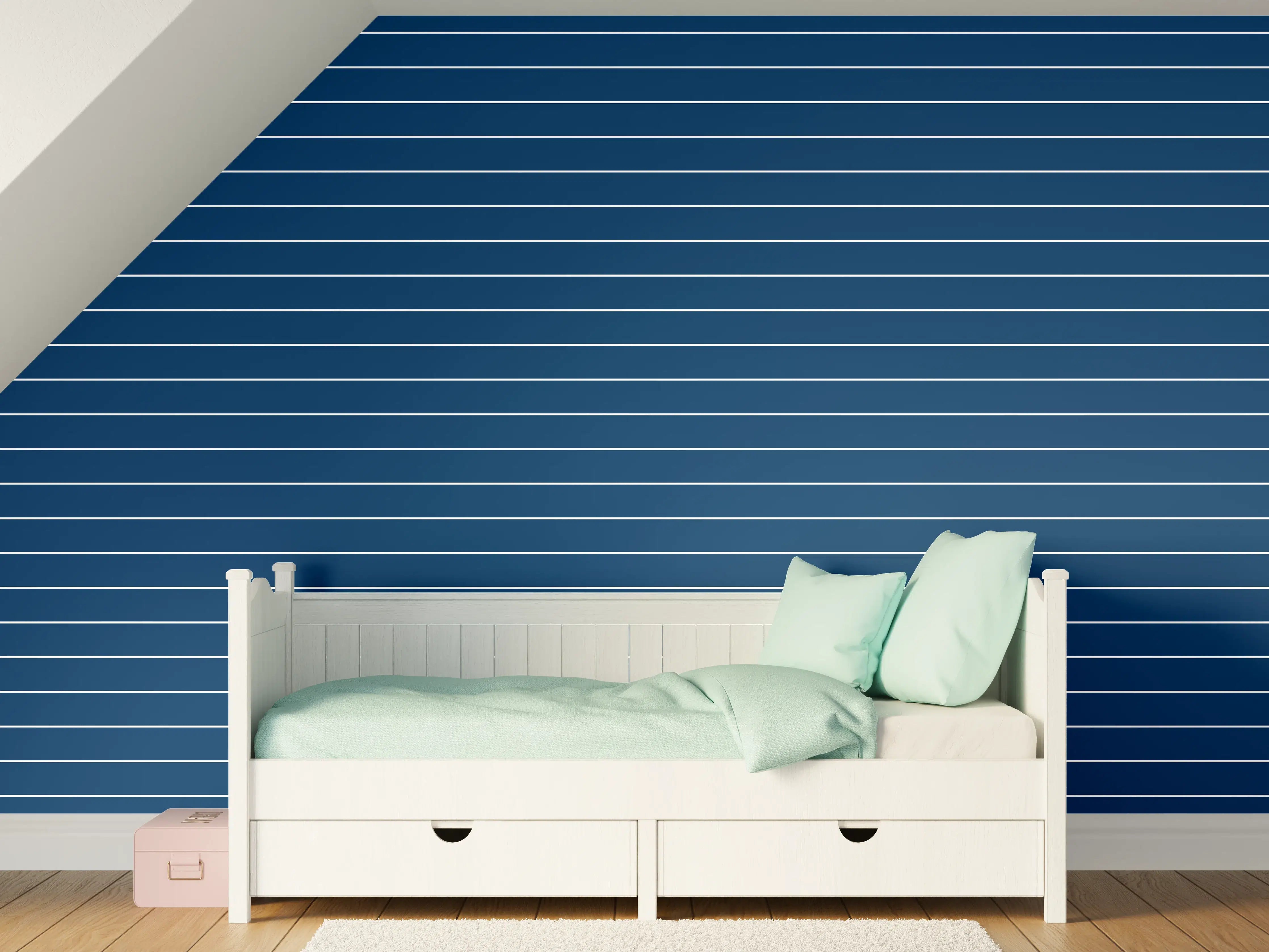 Kinderzimmer Wandgestaltung - Dunkles Blau-Ornament-Design