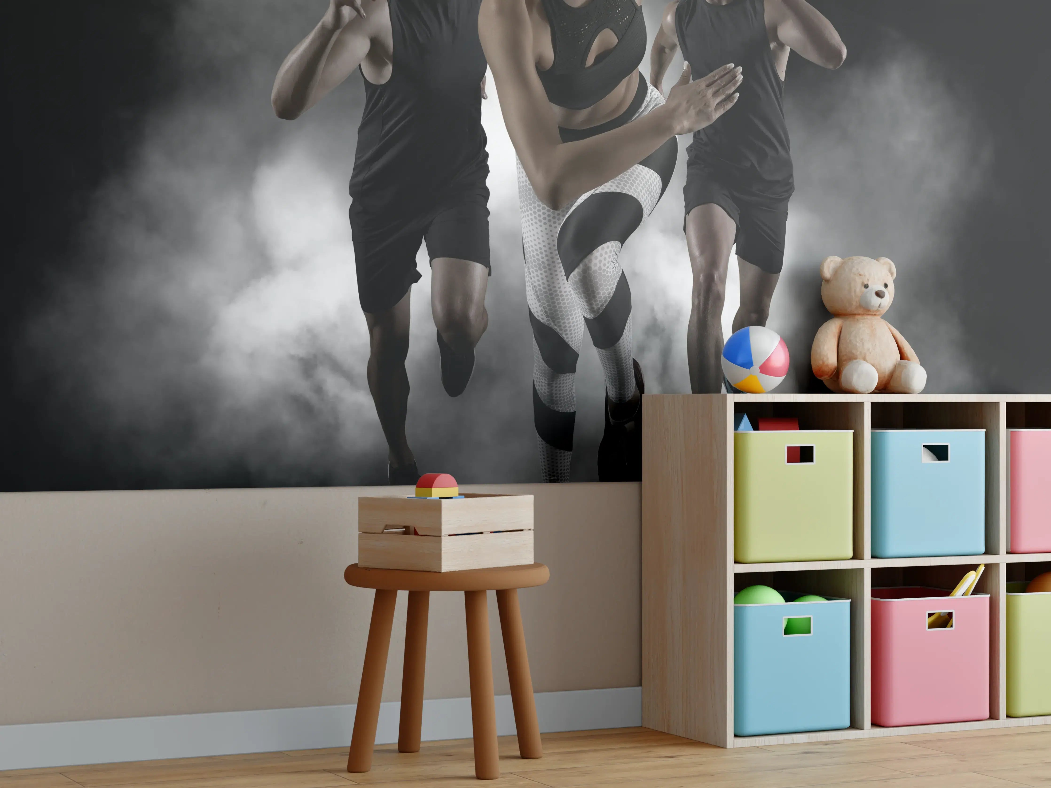 Kinderzimmer Wandgestaltung - Dynamik in Schwarz-Weiß