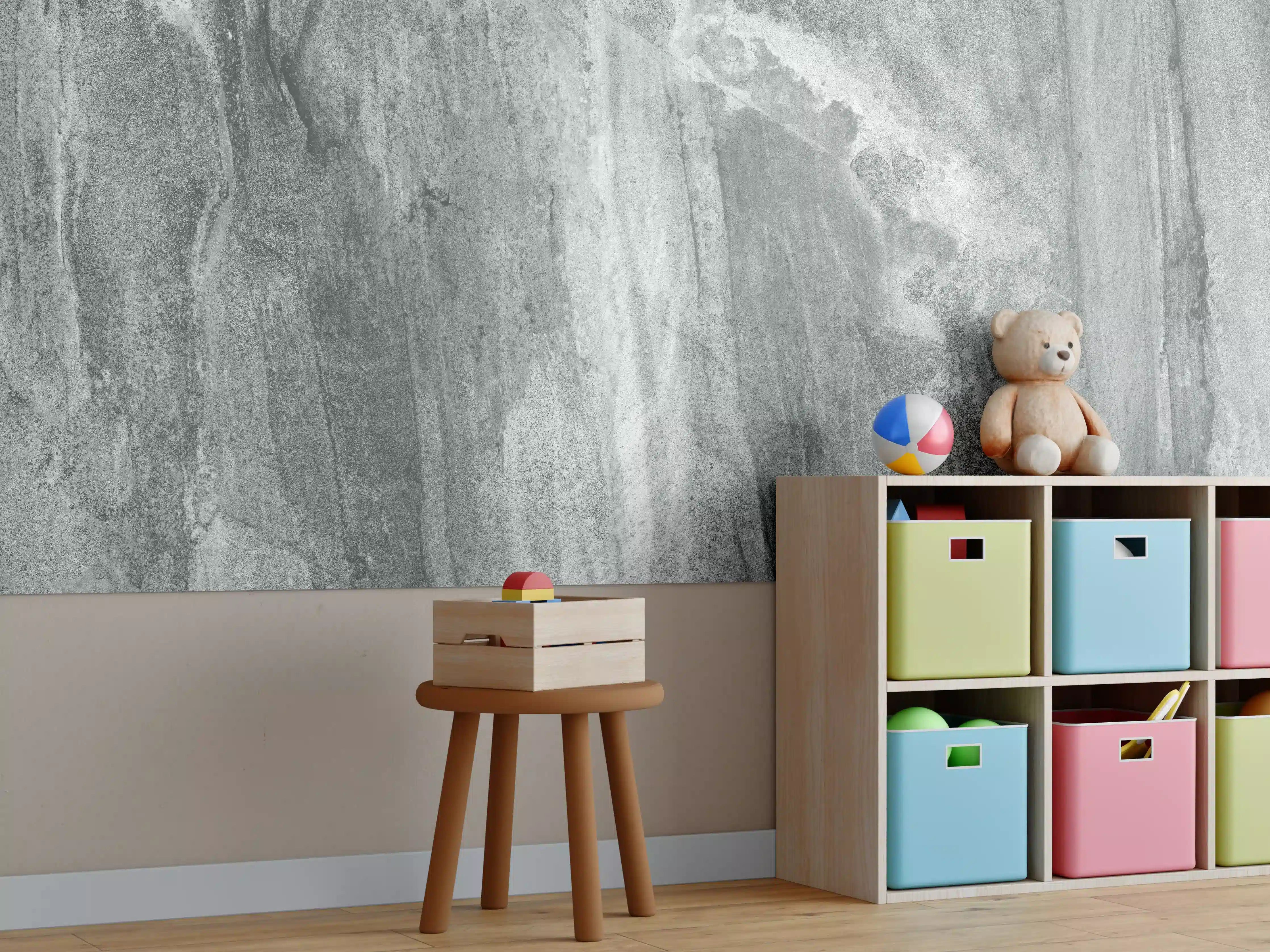 Kinderzimmer Wandgestaltung - Edel Graue Marmor Textur