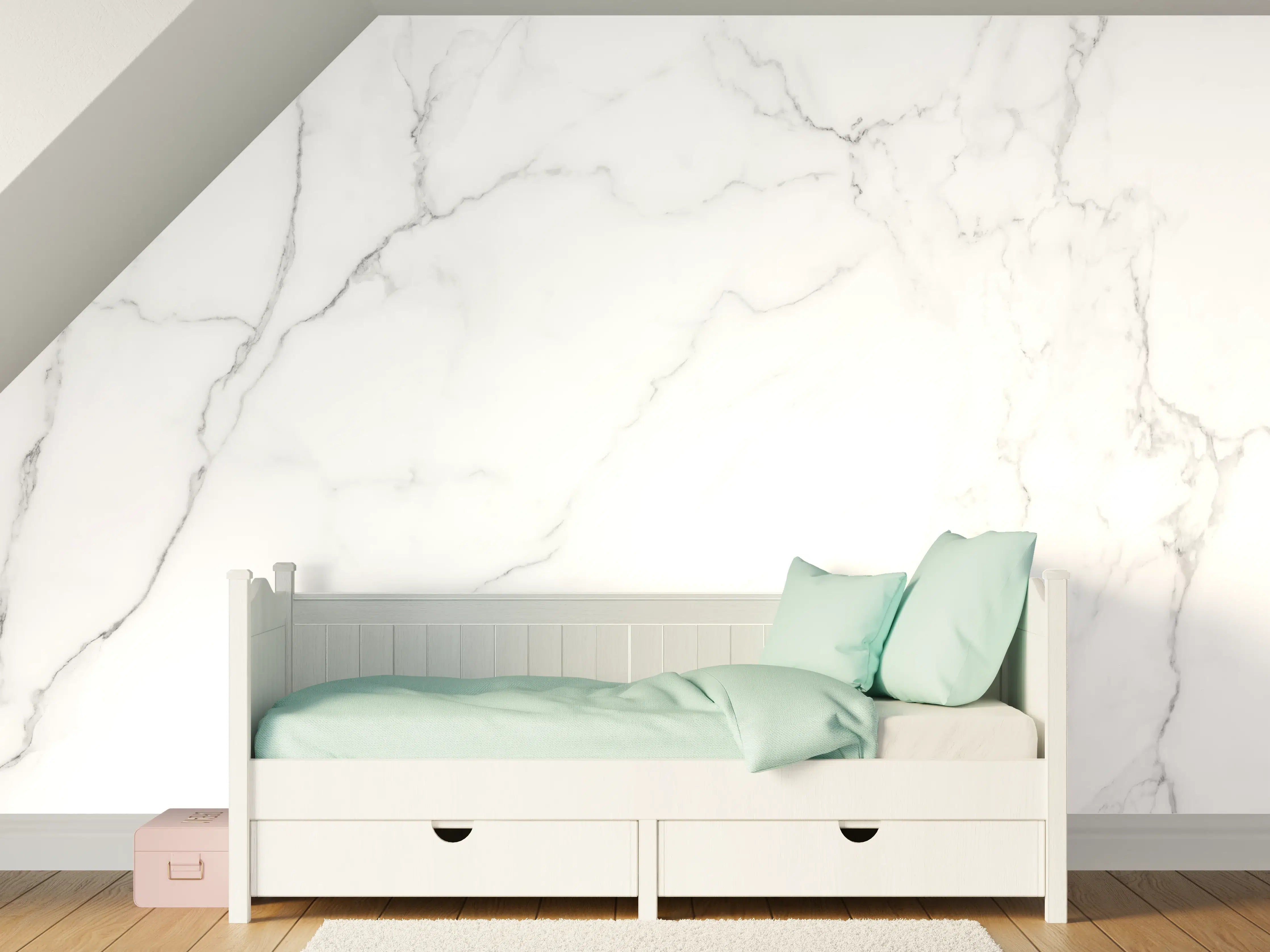 Kinderzimmer Wandgestaltung - Edle Marmor-Textur im Luxus-Stil