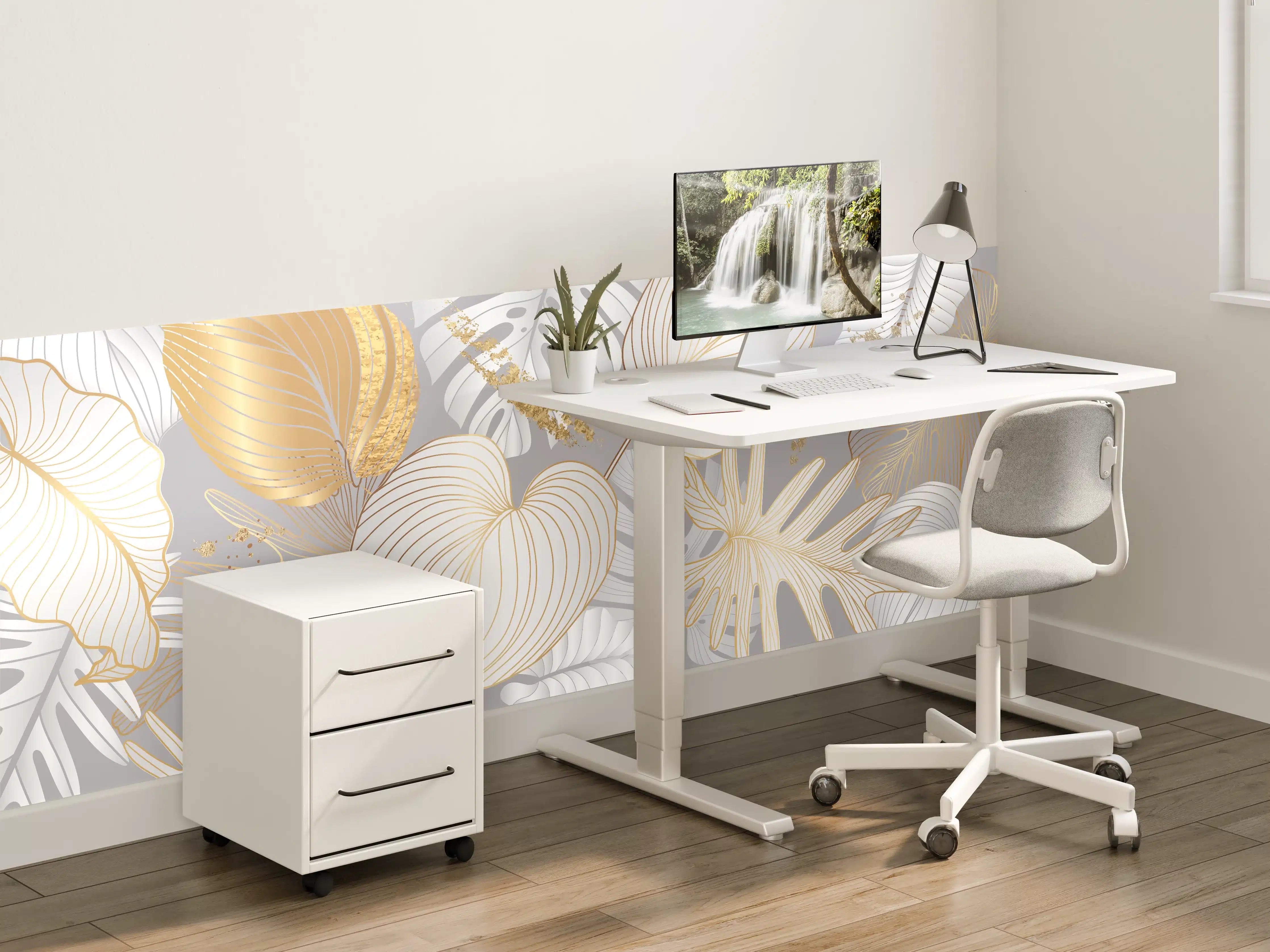 Kinderzimmer Wandgestaltung - Edles Gold-Blatt-Design