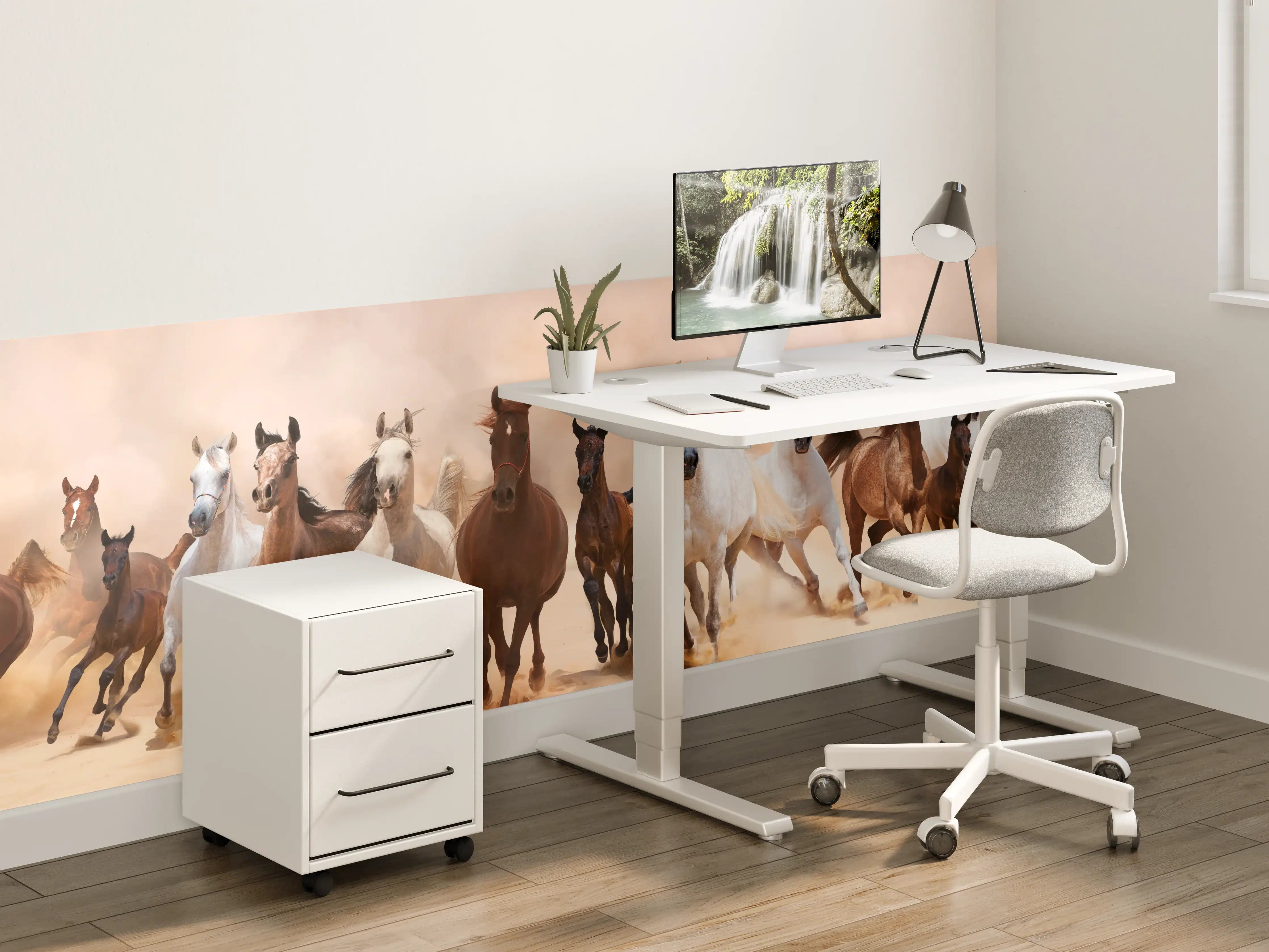 Kinderzimmer Wandgestaltung - Eine Herde von Pferden