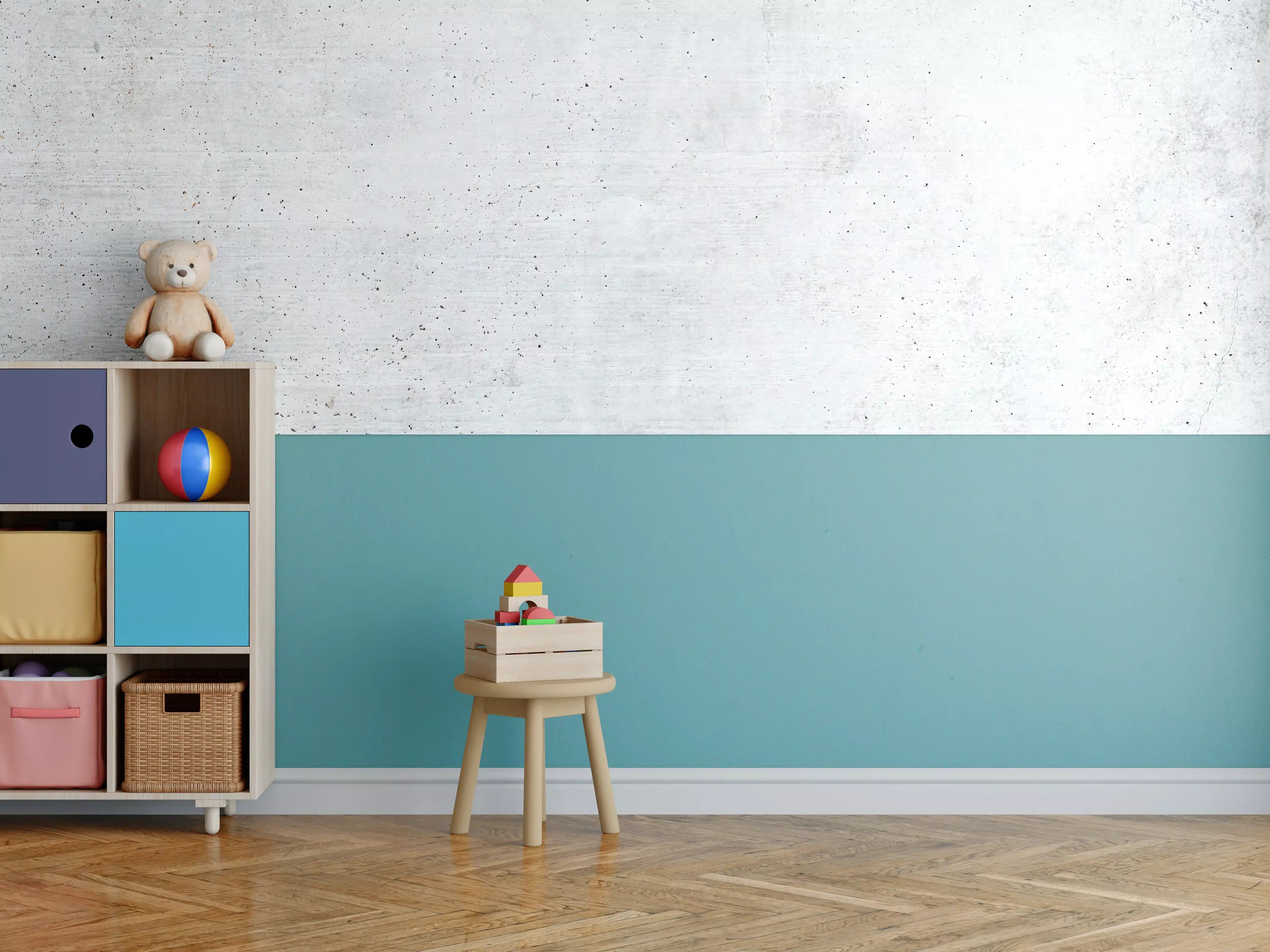 Kinderzimmer Wandgestaltung - Einfache Textur einer weißen Wand