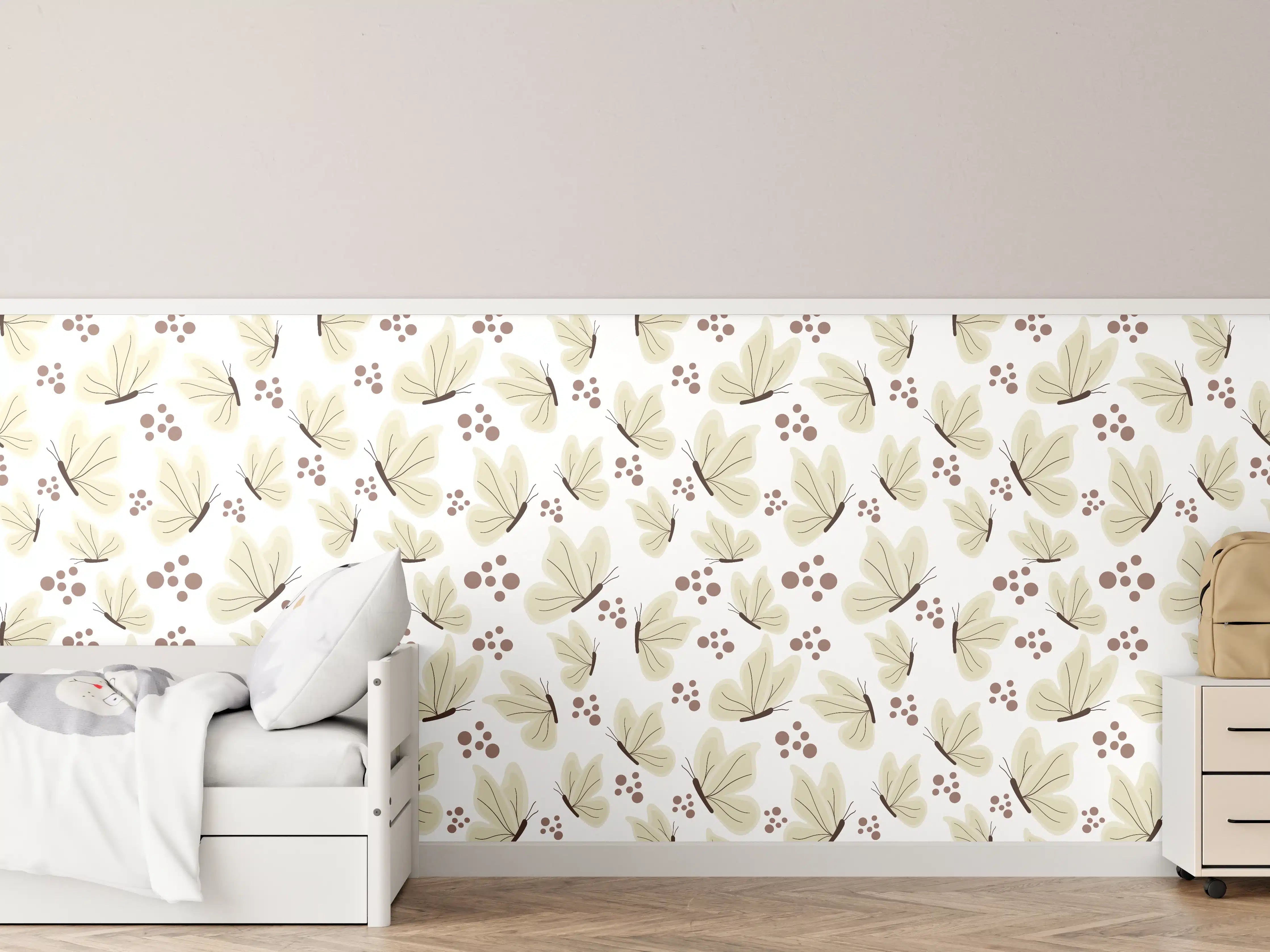 Kinderzimmer Wandgestaltung - Einfache, elegante Gartenblumen in Pastellfarben
