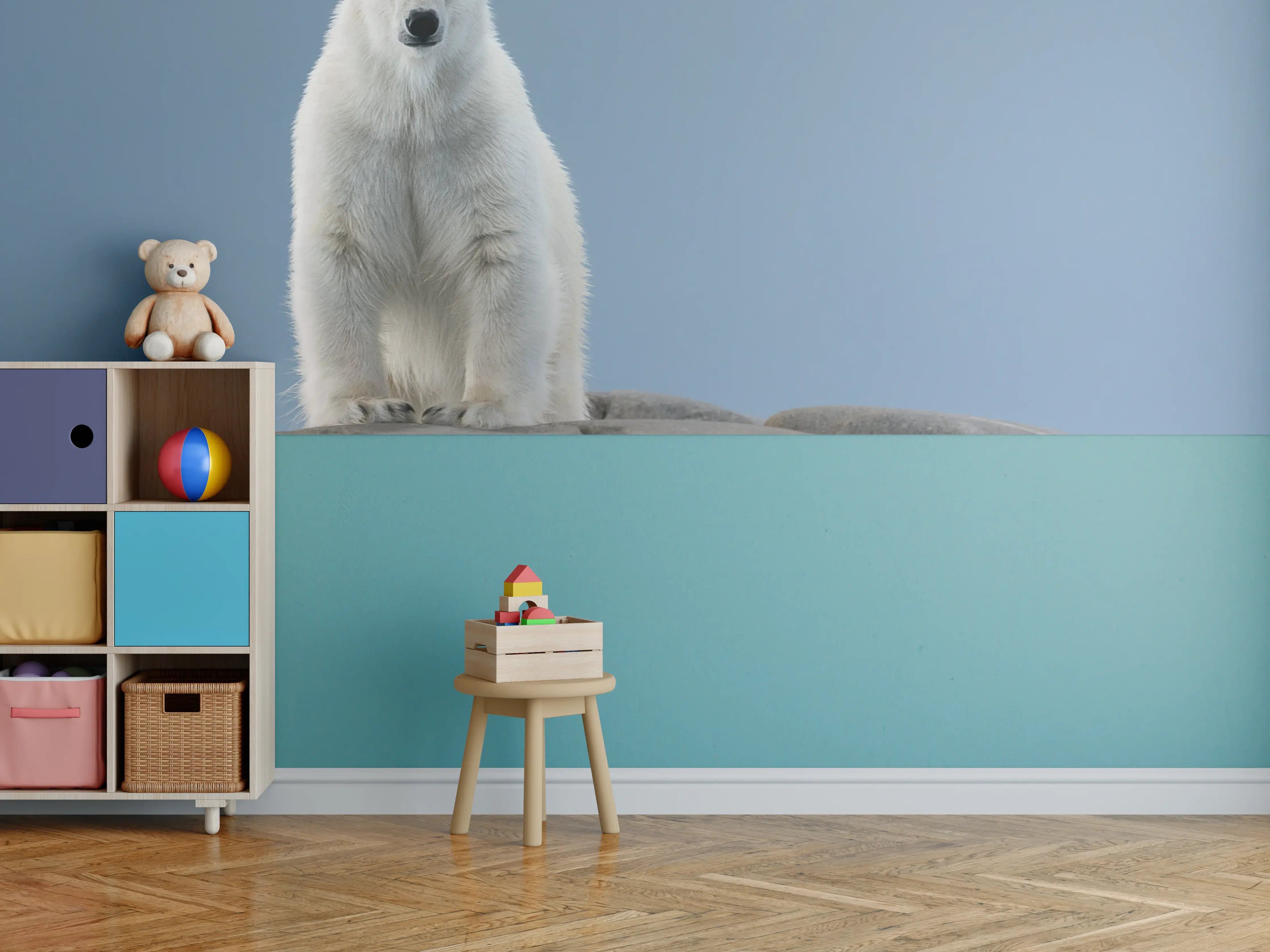 Kinderzimmer Wandgestaltung - Eisbär im natürlichen Lebensraum