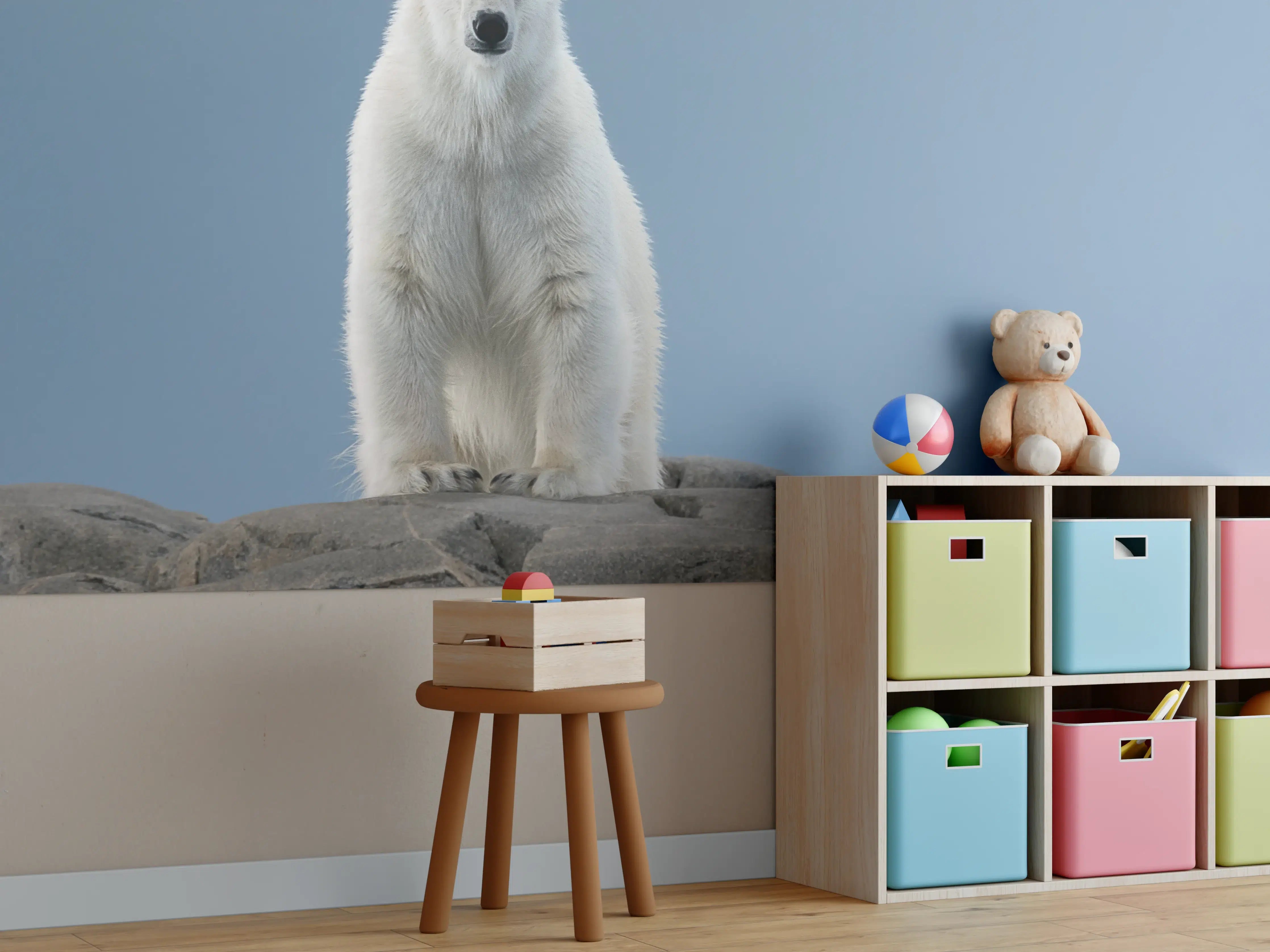 Kinderzimmer Wandgestaltung - Eisbär im natürlichen Lebensraum