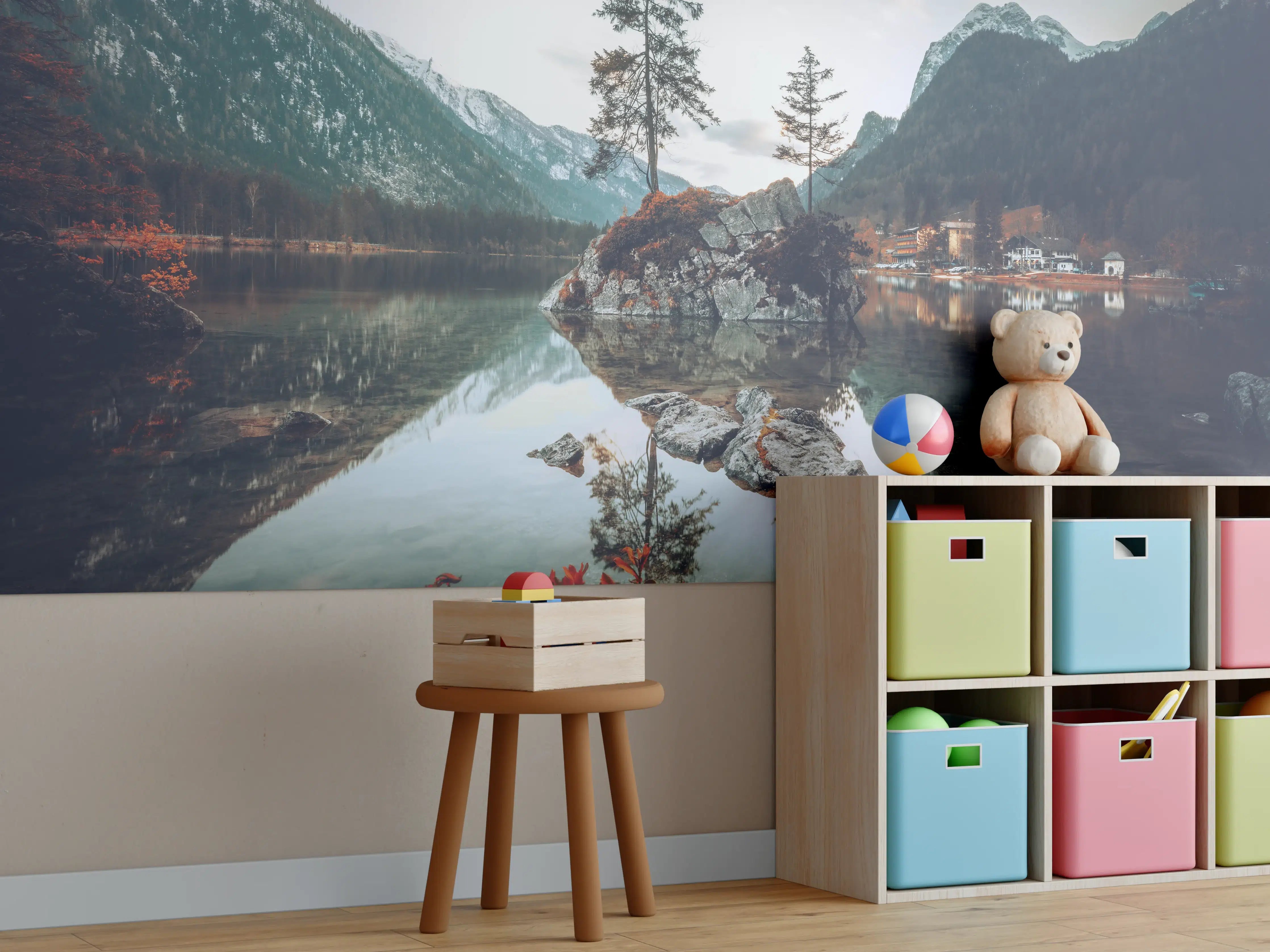 Kinderzimmer Wandgestaltung - Elbsandsteingebirge bei Abendsonne