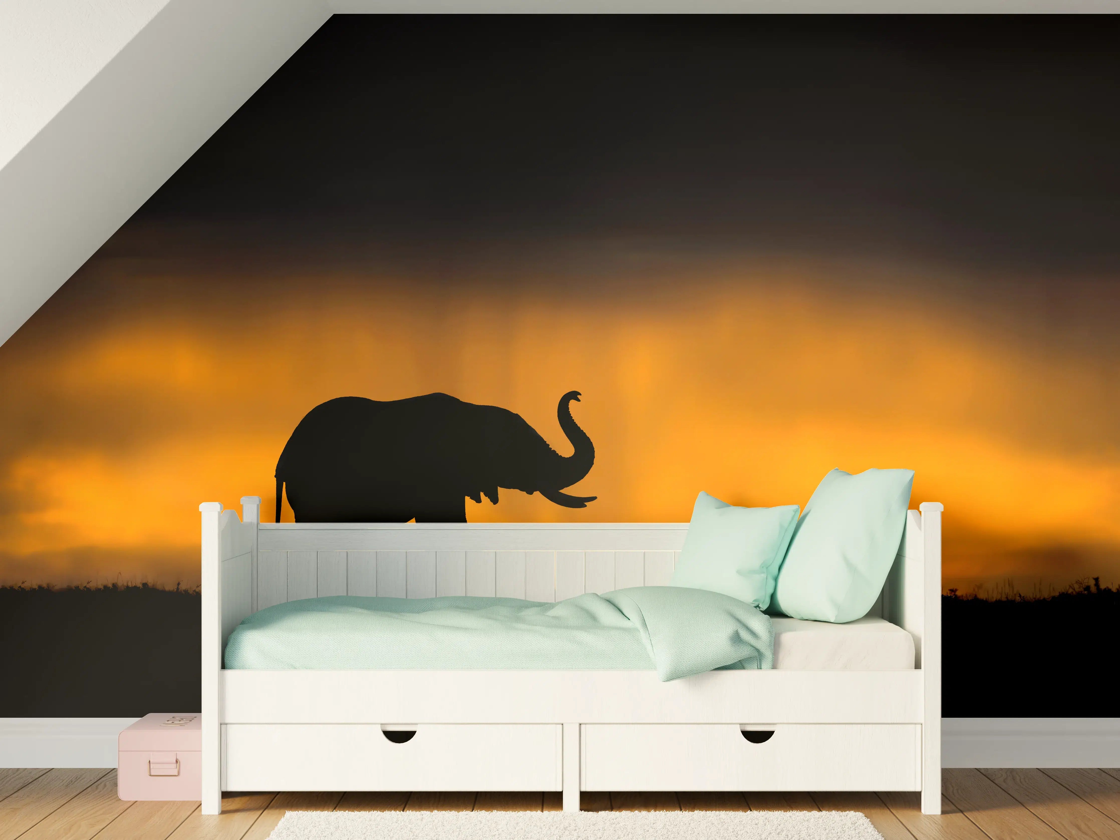Kinderzimmer Wandgestaltung - Elefant im Sturm
