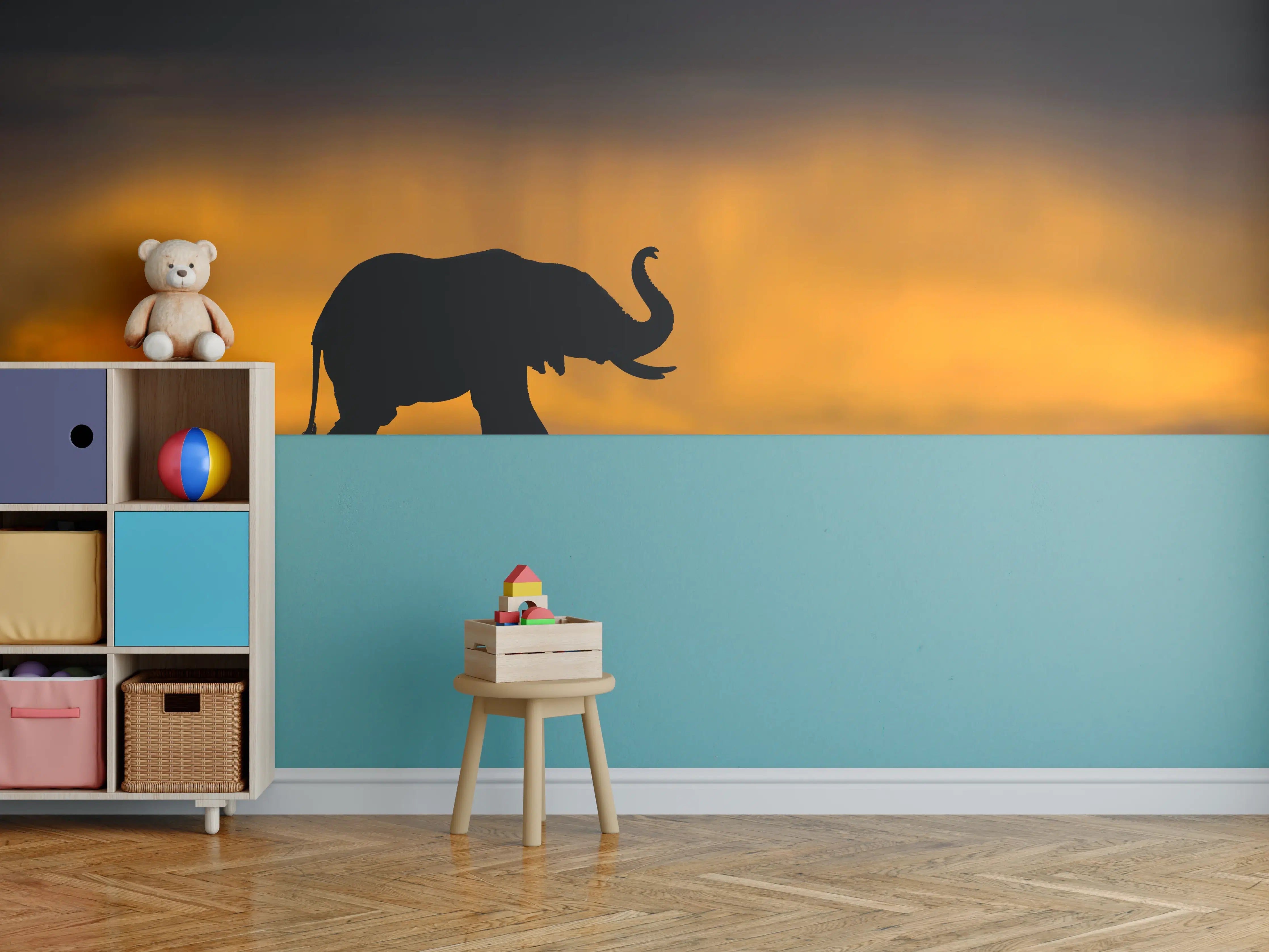 Kinderzimmer Wandgestaltung - Elefant im Sturm