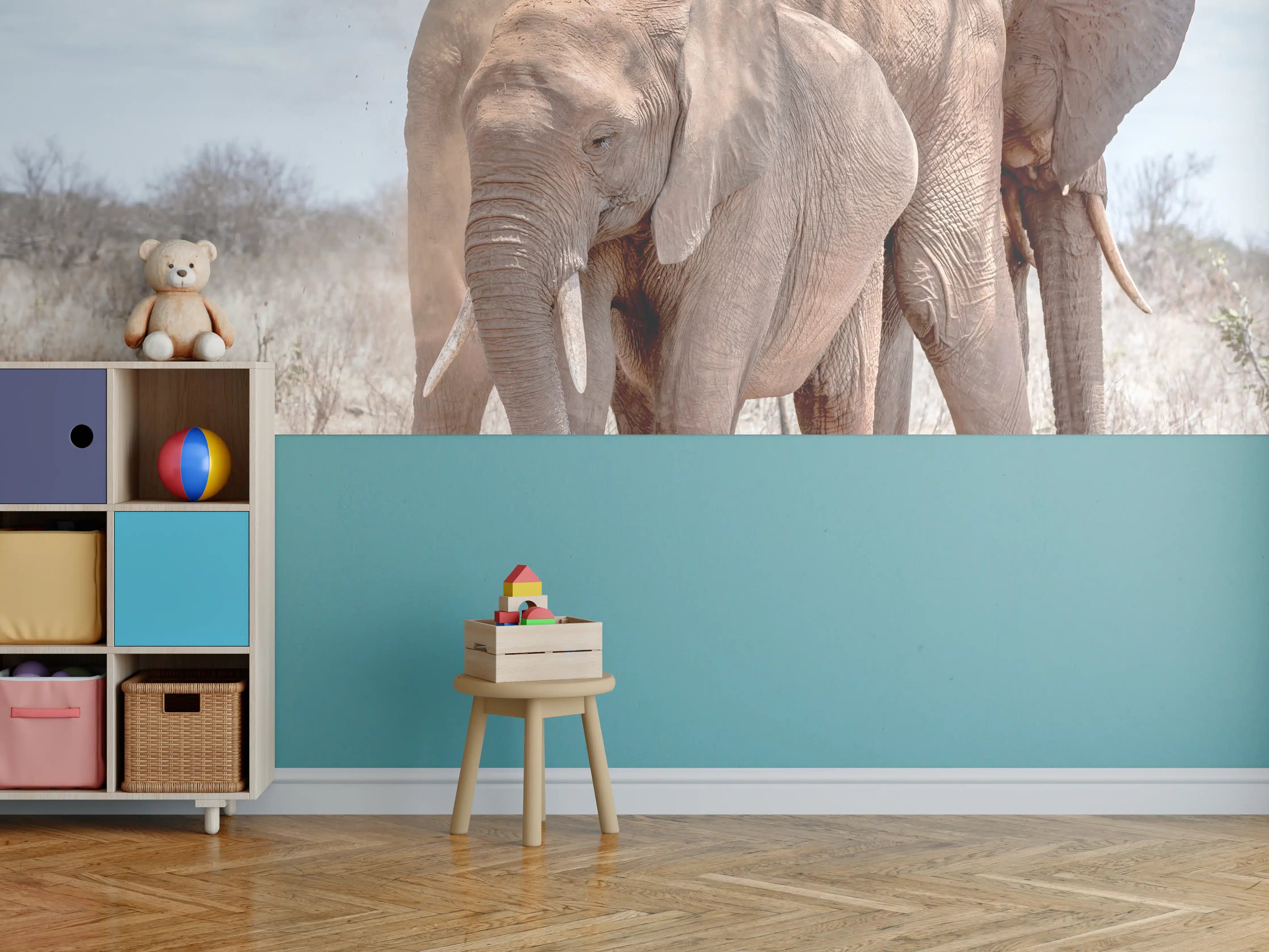Kinderzimmer Wandgestaltung - Elefanten von Tsavo