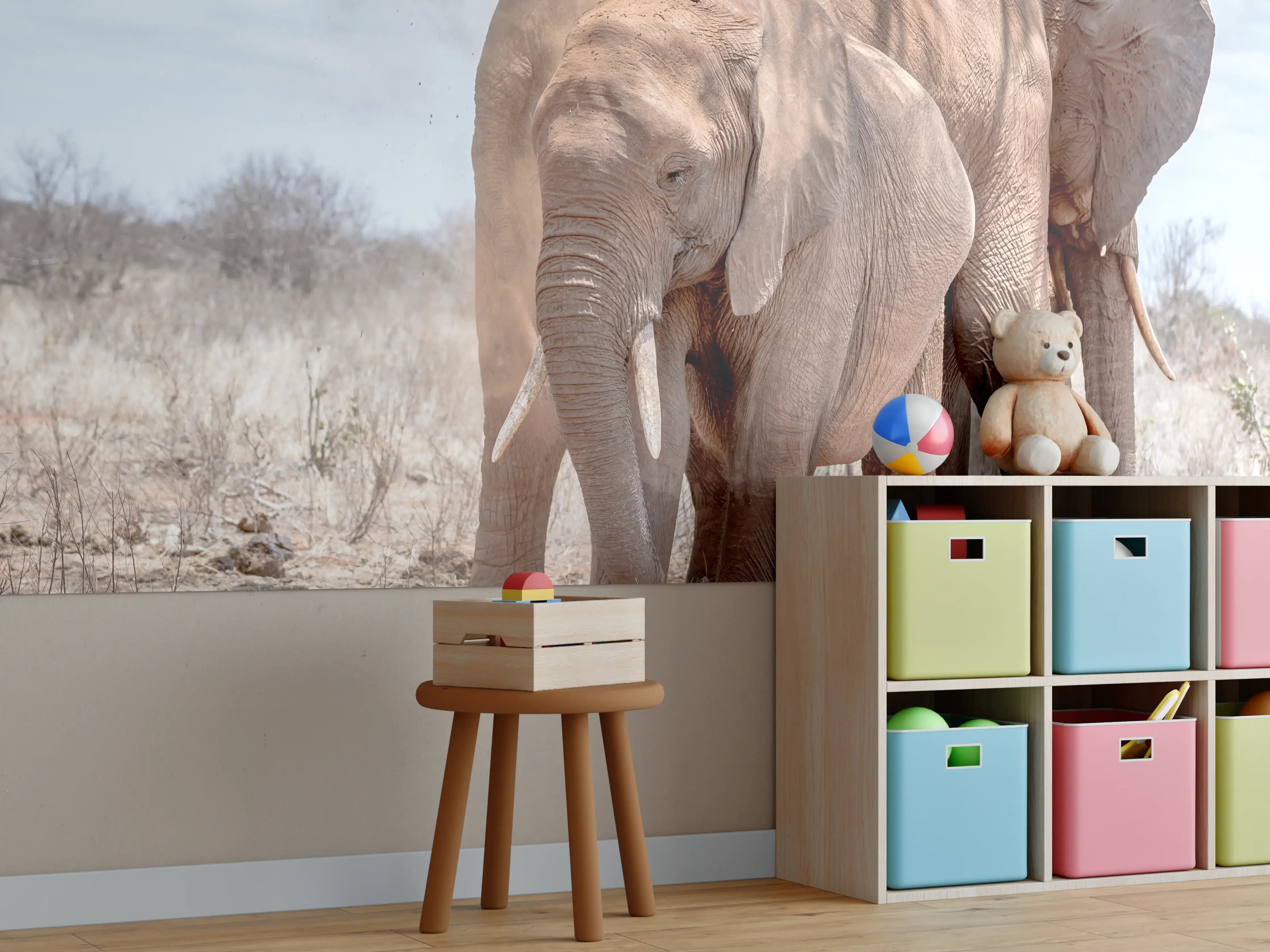 Kinderzimmer Wandgestaltung - Elefanten von Tsavo