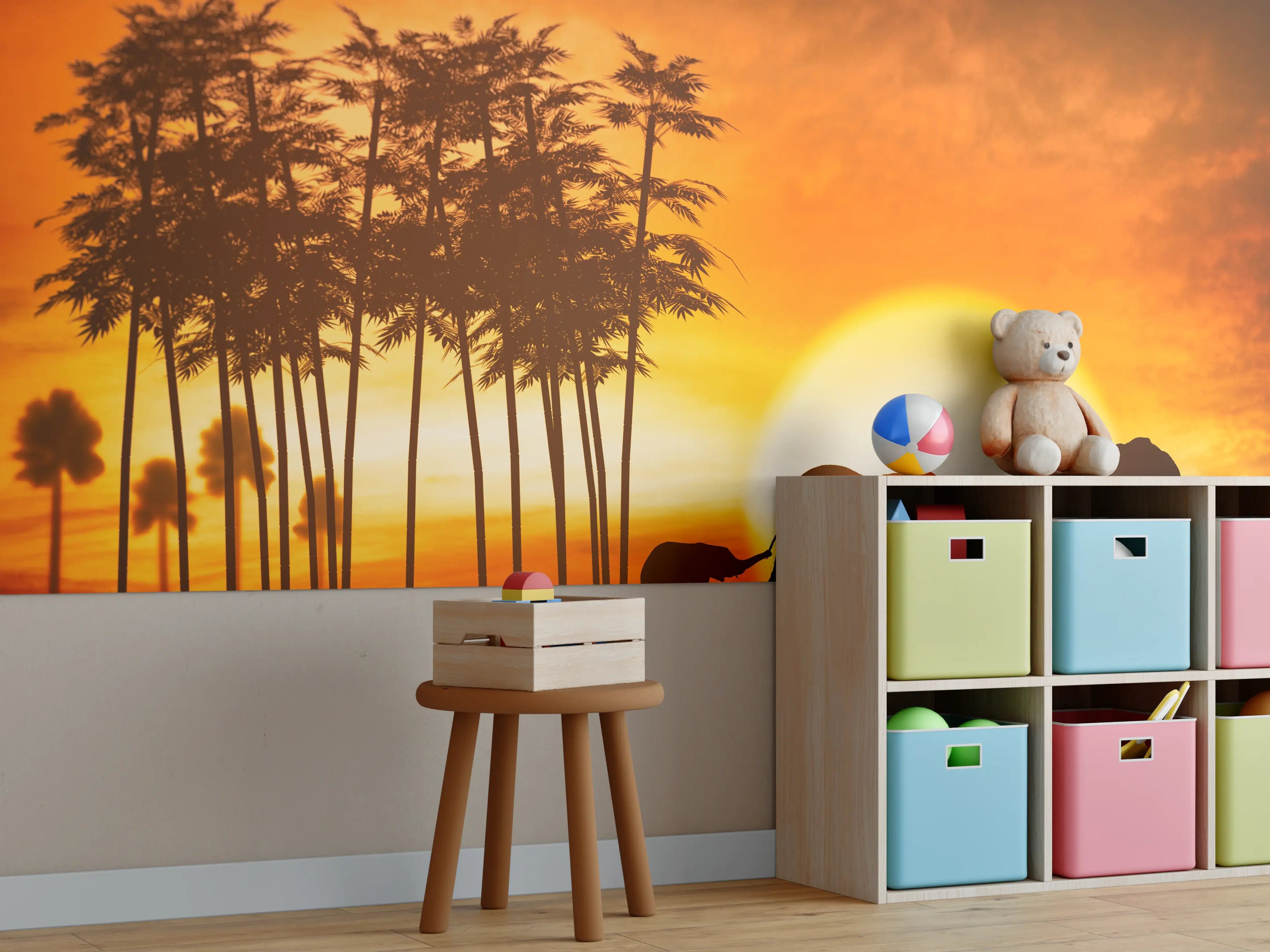 Kinderzimmer Wandgestaltung - Elefantenfamilie