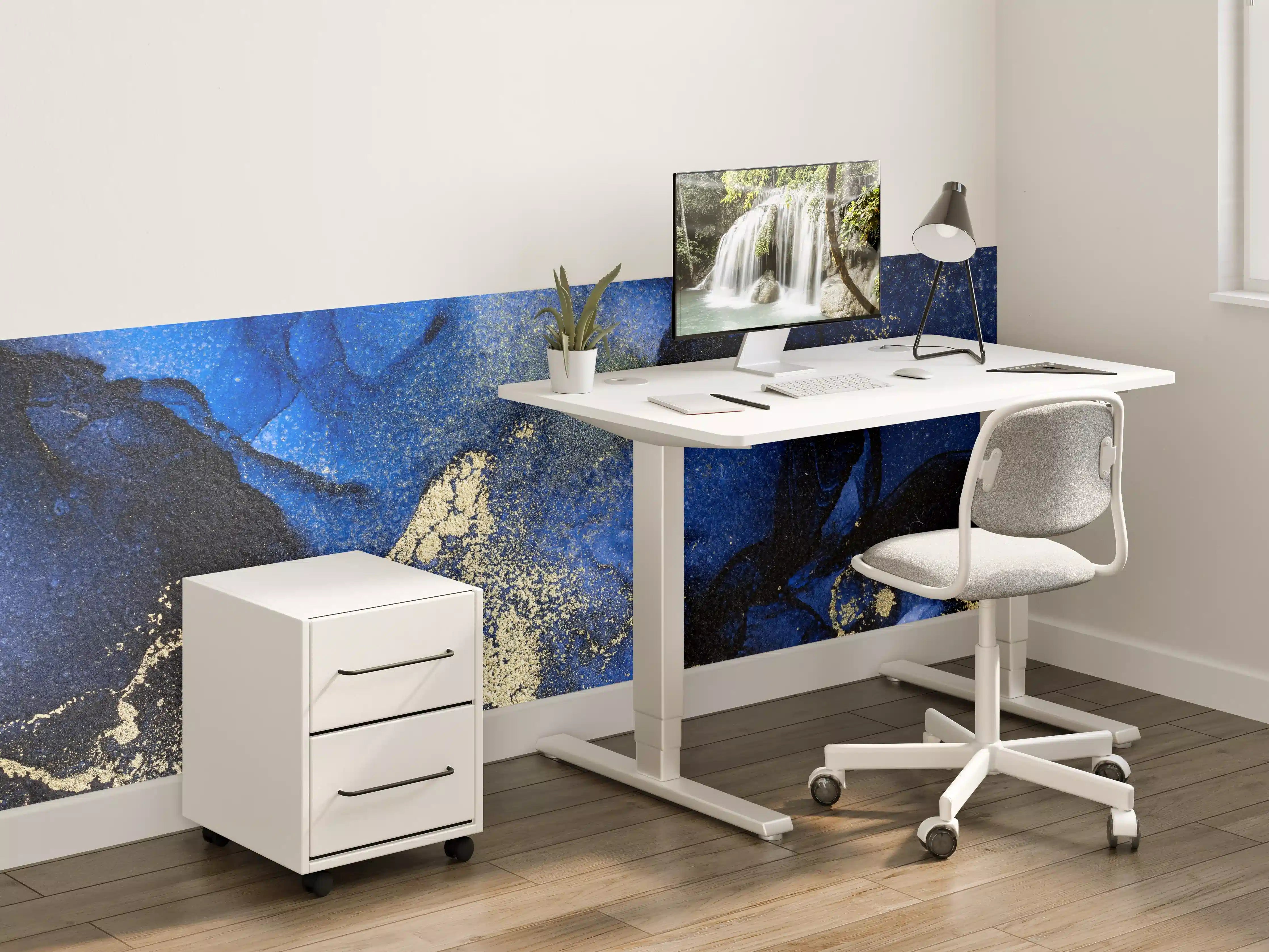 Kinderzimmer Wandgestaltung - Elegant-Blau-Gold-Design