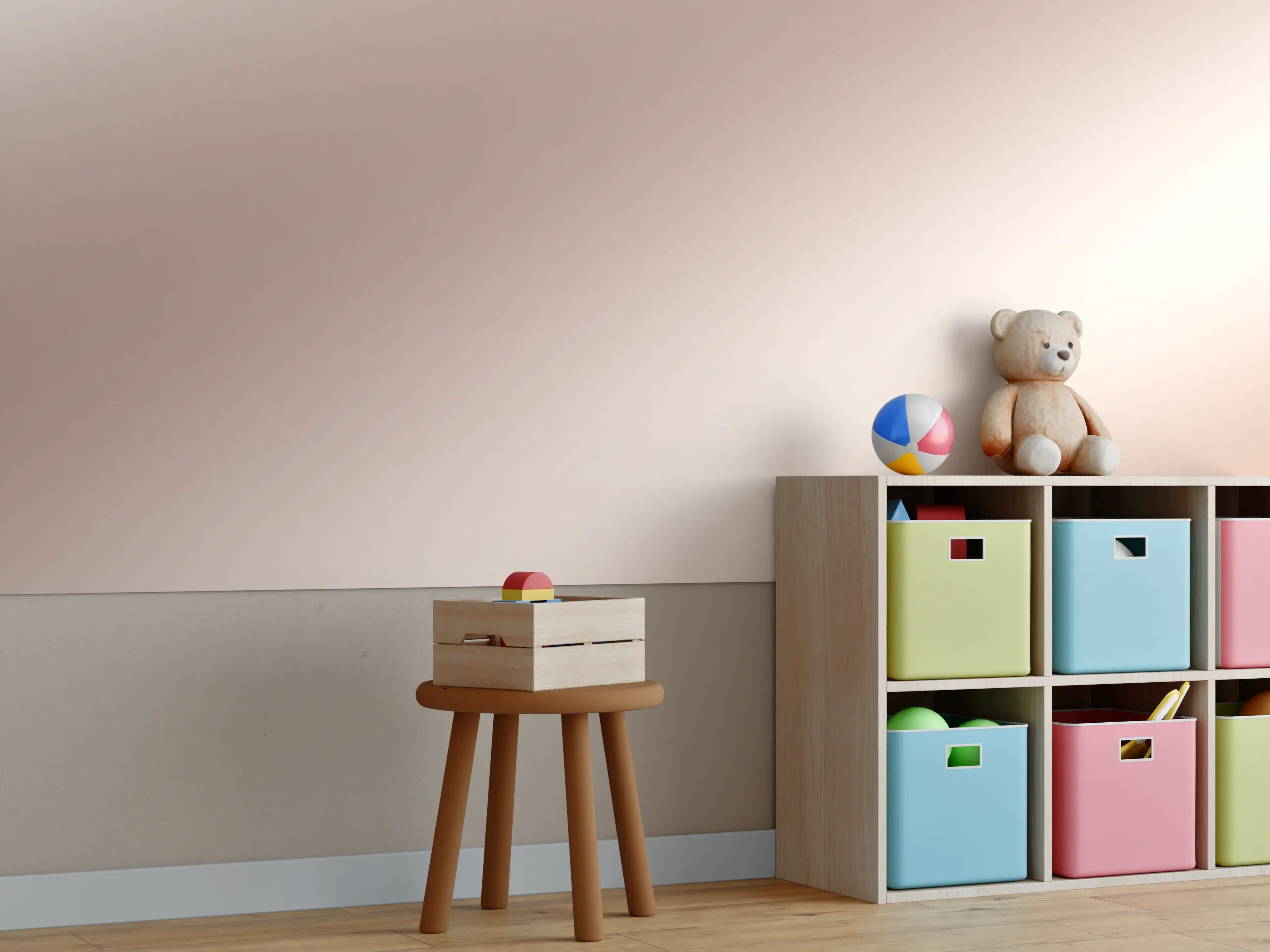 Kinderzimmer Wandgestaltung - Elegante Metallic-Bronze Wand