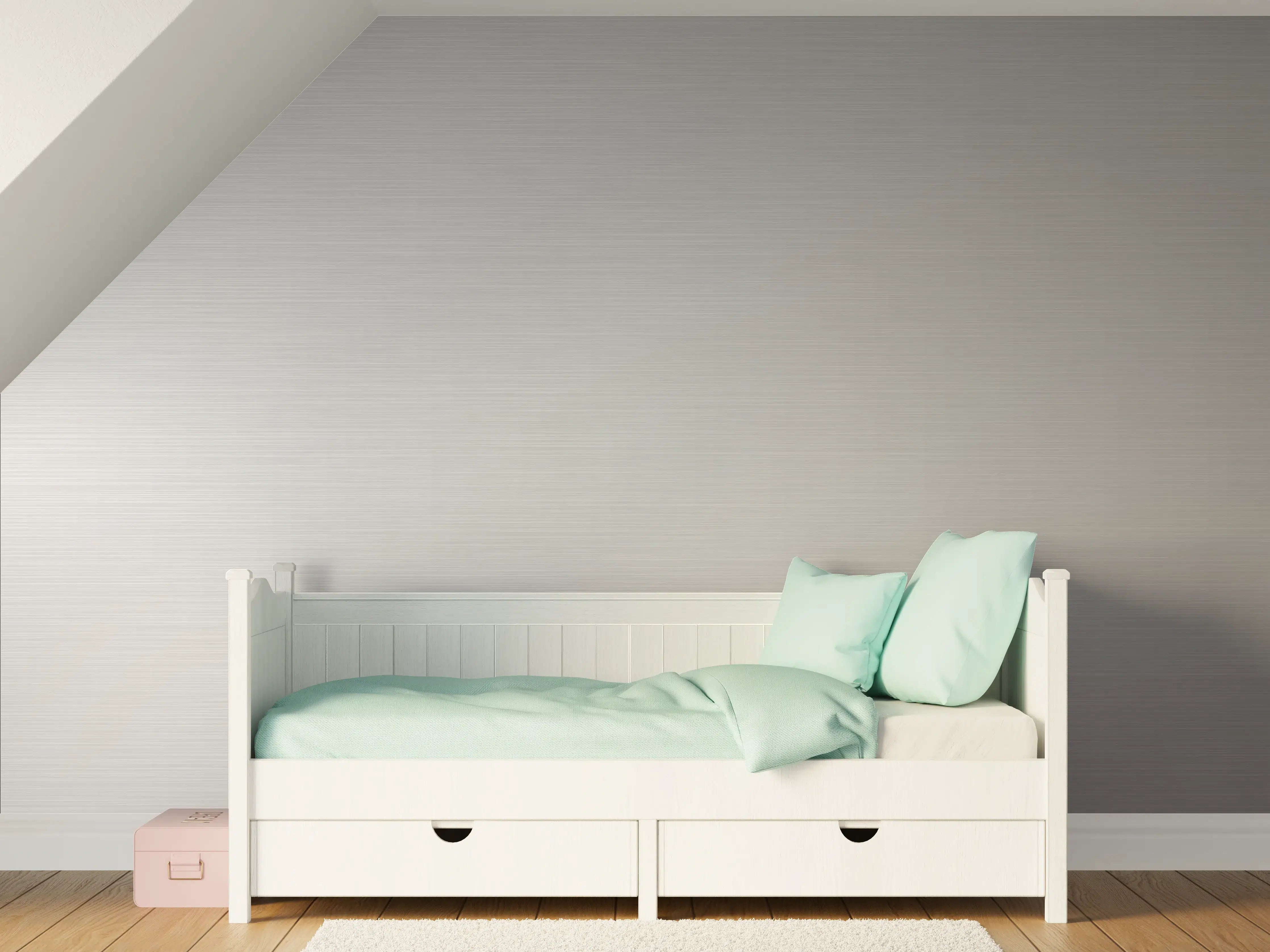 Kinderzimmer Wandgestaltung - Elegante Silber-Metalltextur