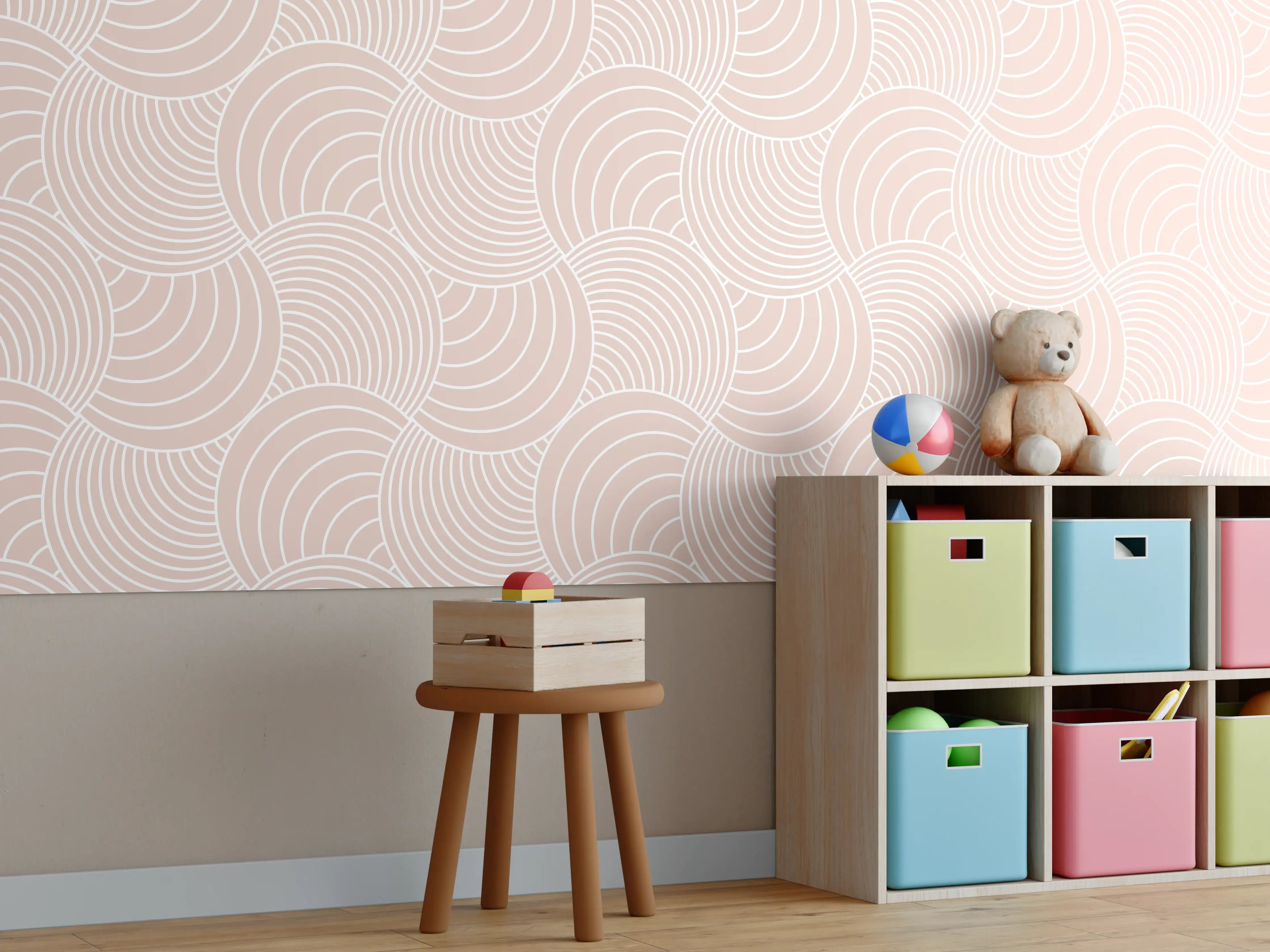 Kinderzimmer Wandgestaltung - Elegante Weiß-Grau-Marmorierung mit feinen Nuancen