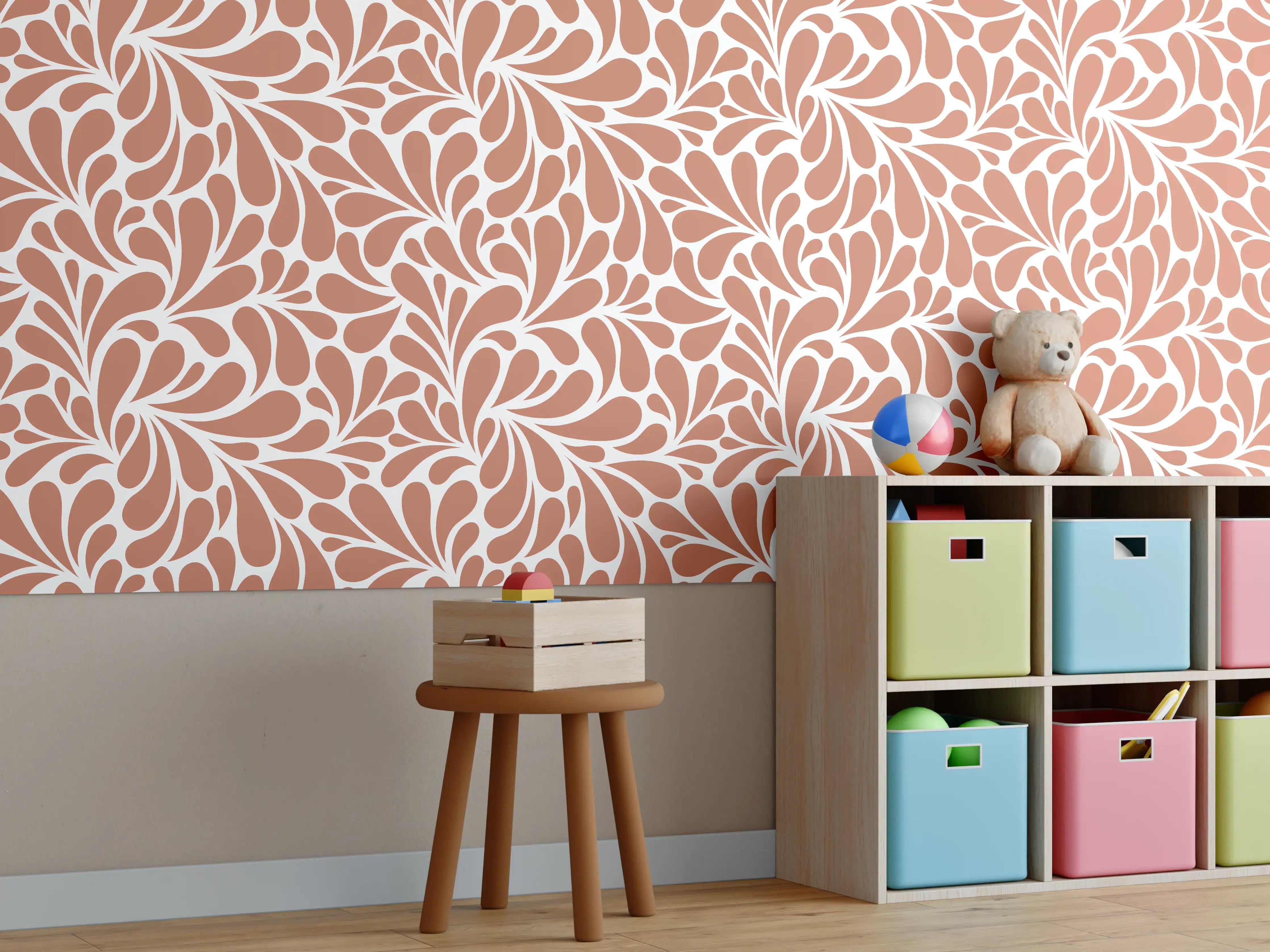 Kinderzimmer Wandgestaltung - Elegante Weiß-Grau Marmorstruktur mit subtilen Graunuancen