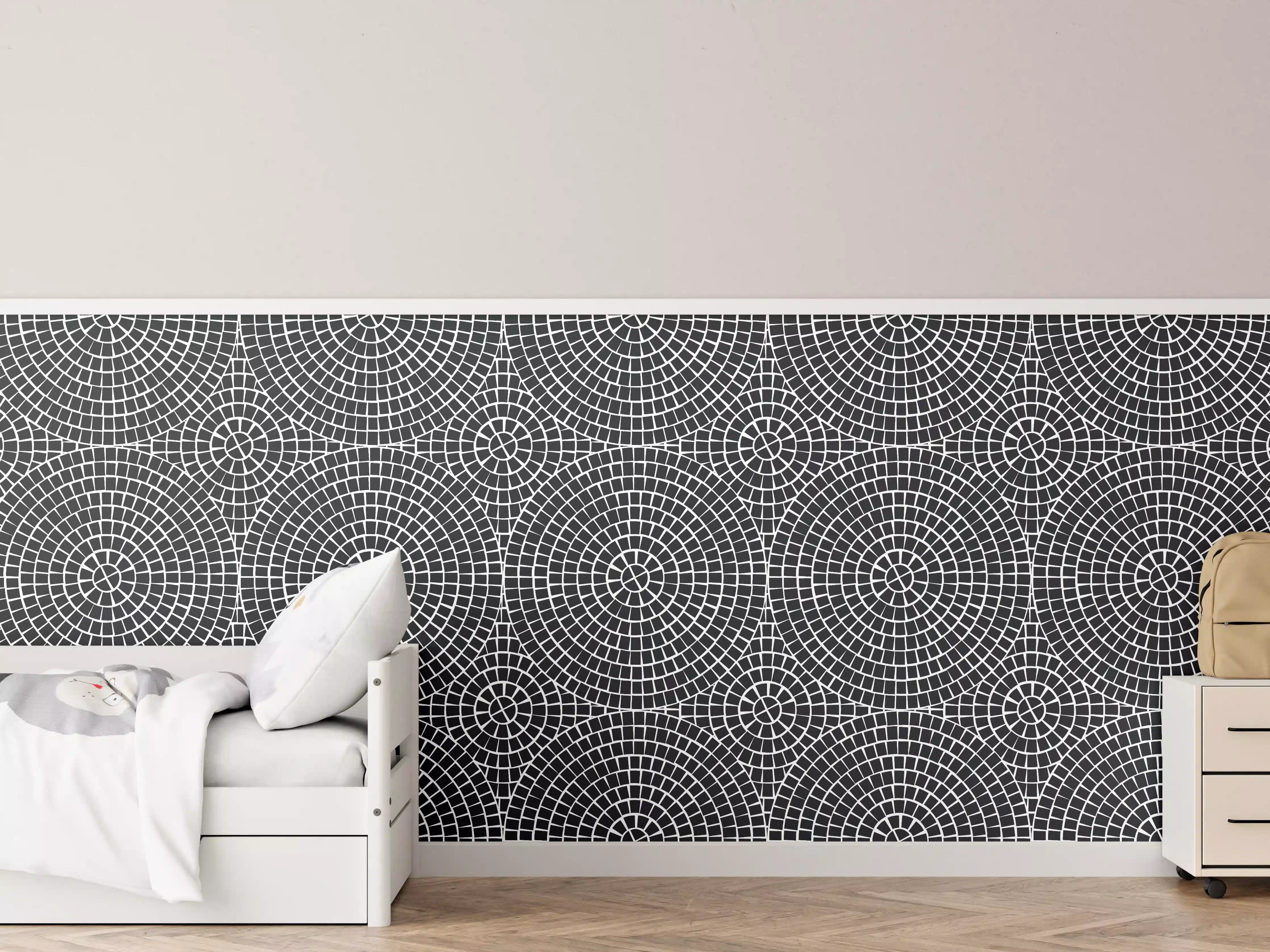 Kinderzimmer Wandgestaltung - Elegante weiße Marmor-Textur mit sanften Graunuancen