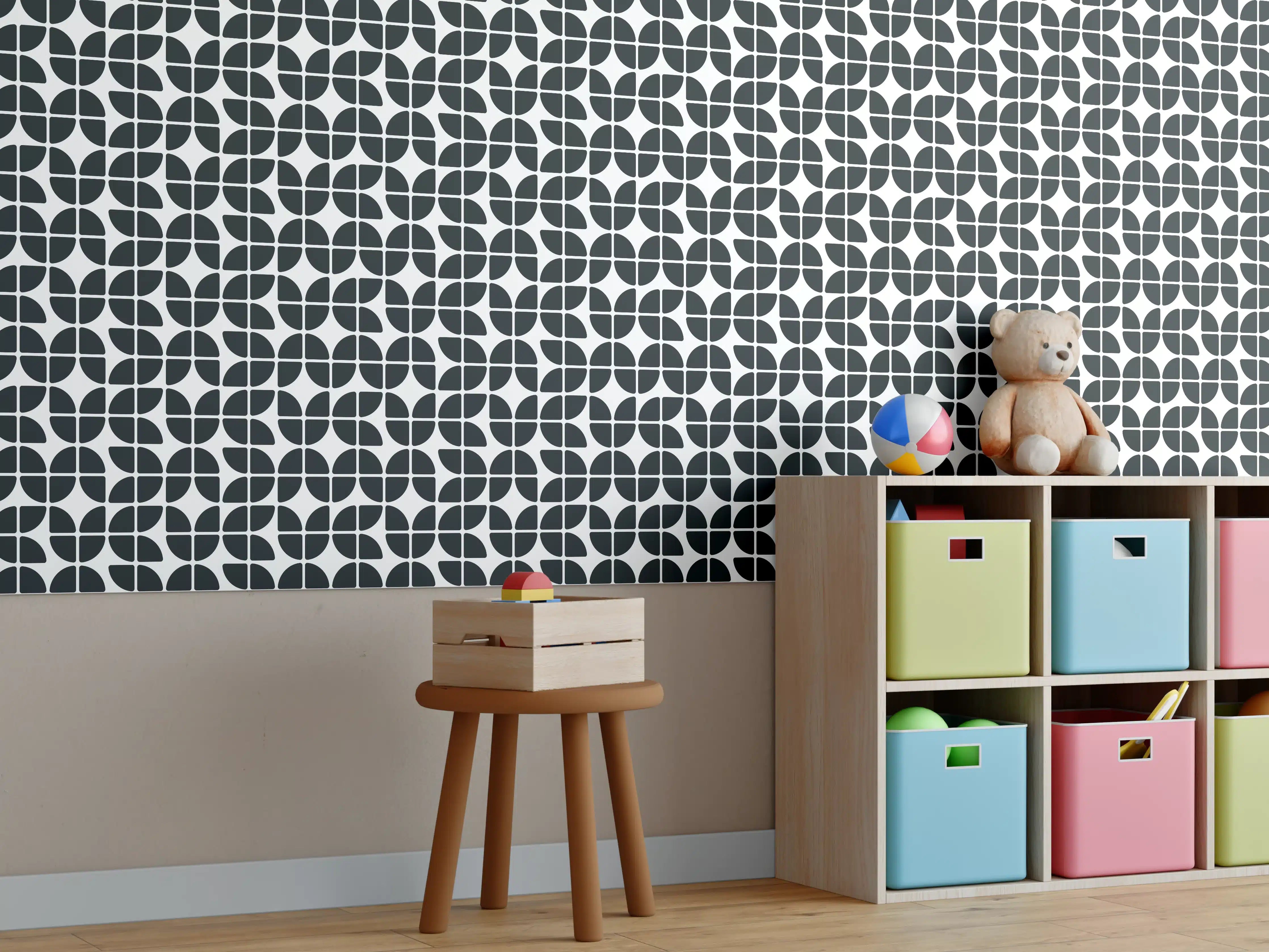Kinderzimmer Wandgestaltung - Elegante weiße Marmorfläche mit zarten Graunuancen