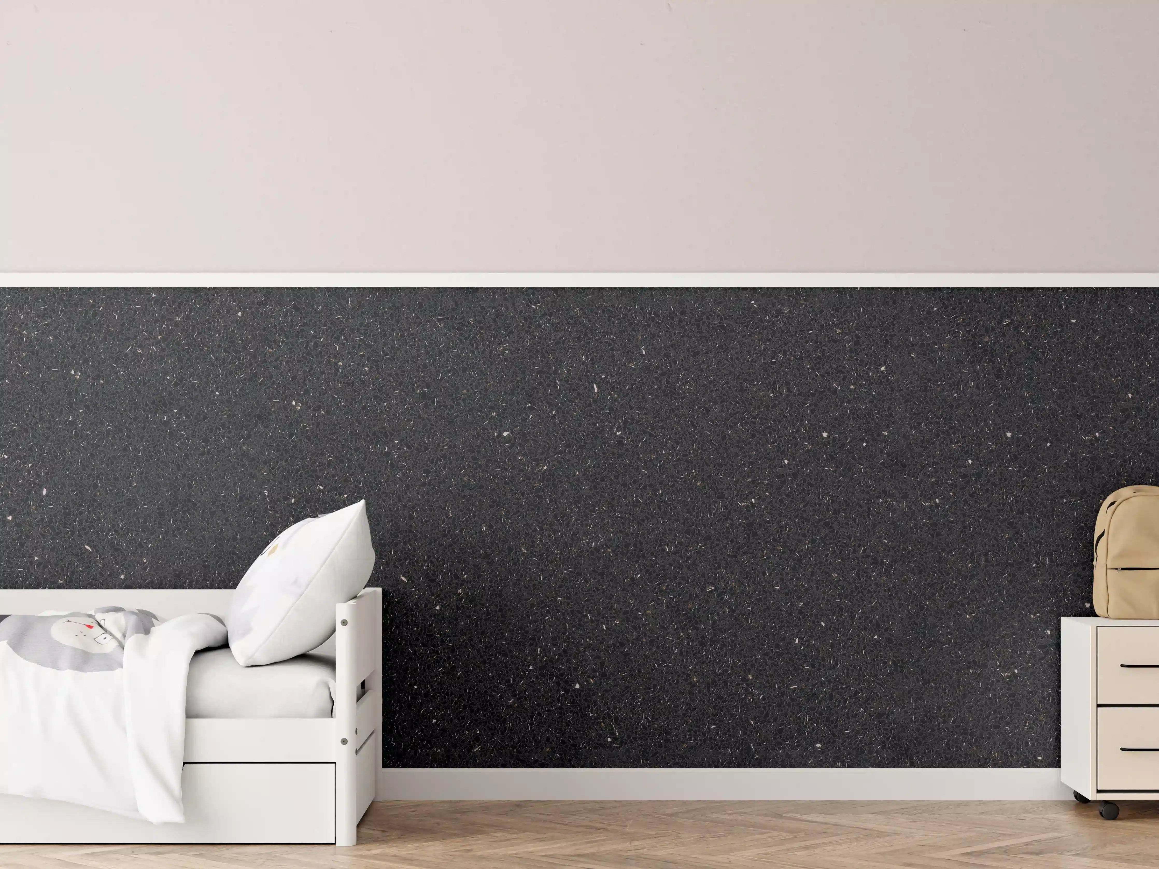 Kinderzimmer Wandgestaltung - Eleganter Schwarz-Granit-Hintergrund