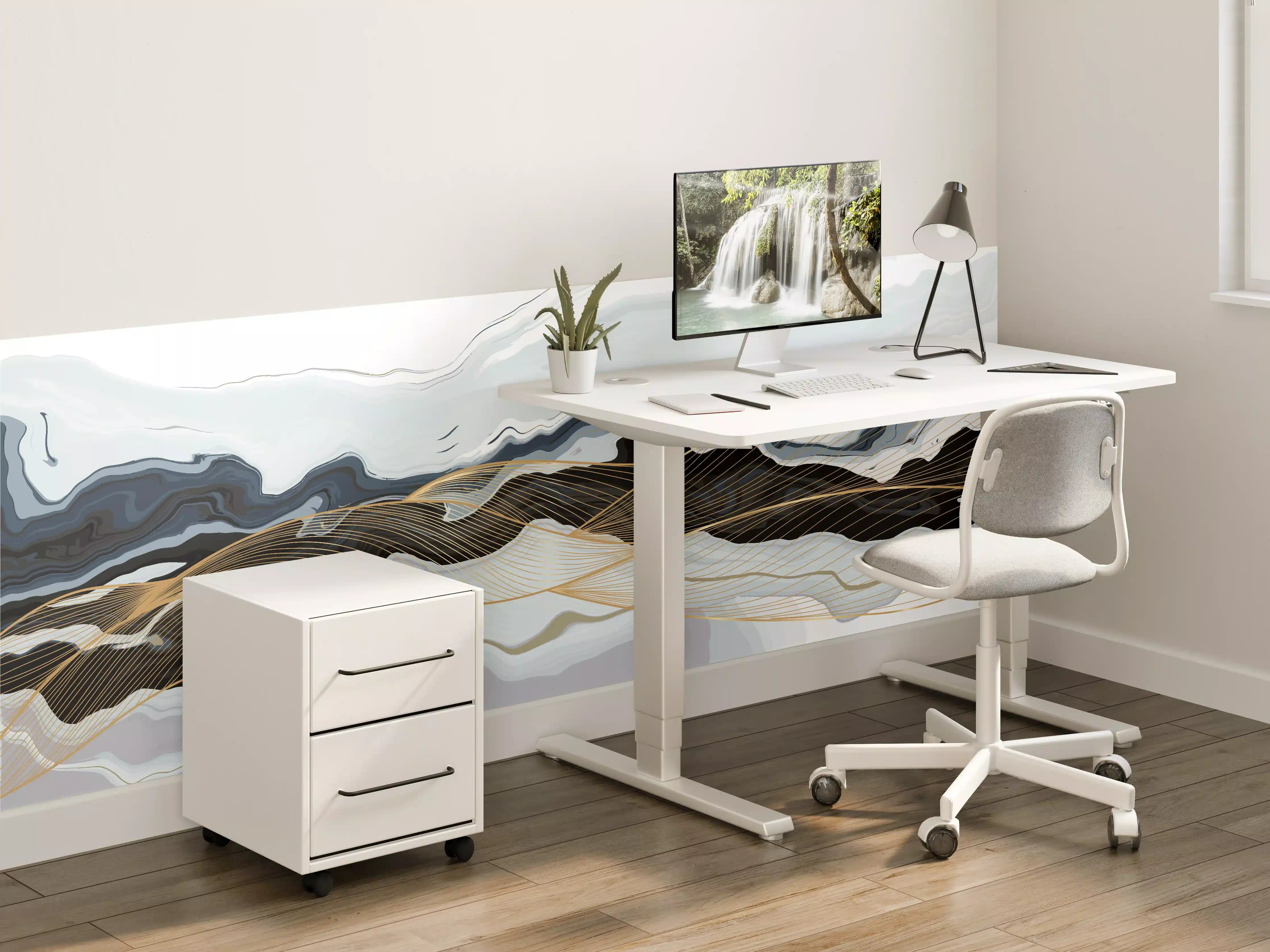 Kinderzimmer Wandgestaltung - Elegantes abstraktes Kunstwerk in neutralen Tönen