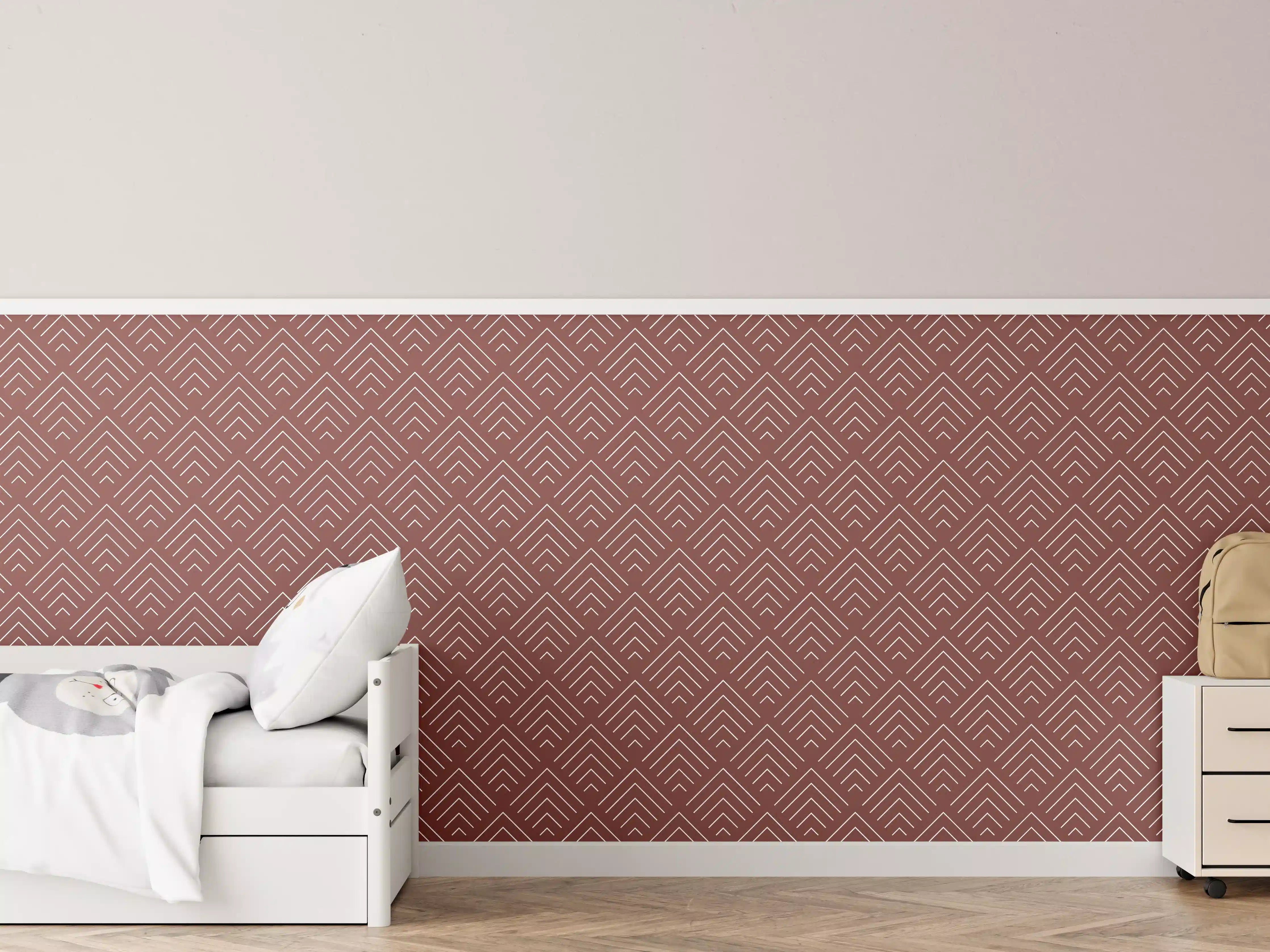 Kinderzimmer Wandgestaltung - Elegantes geometrisches Muster in warmen Tönen