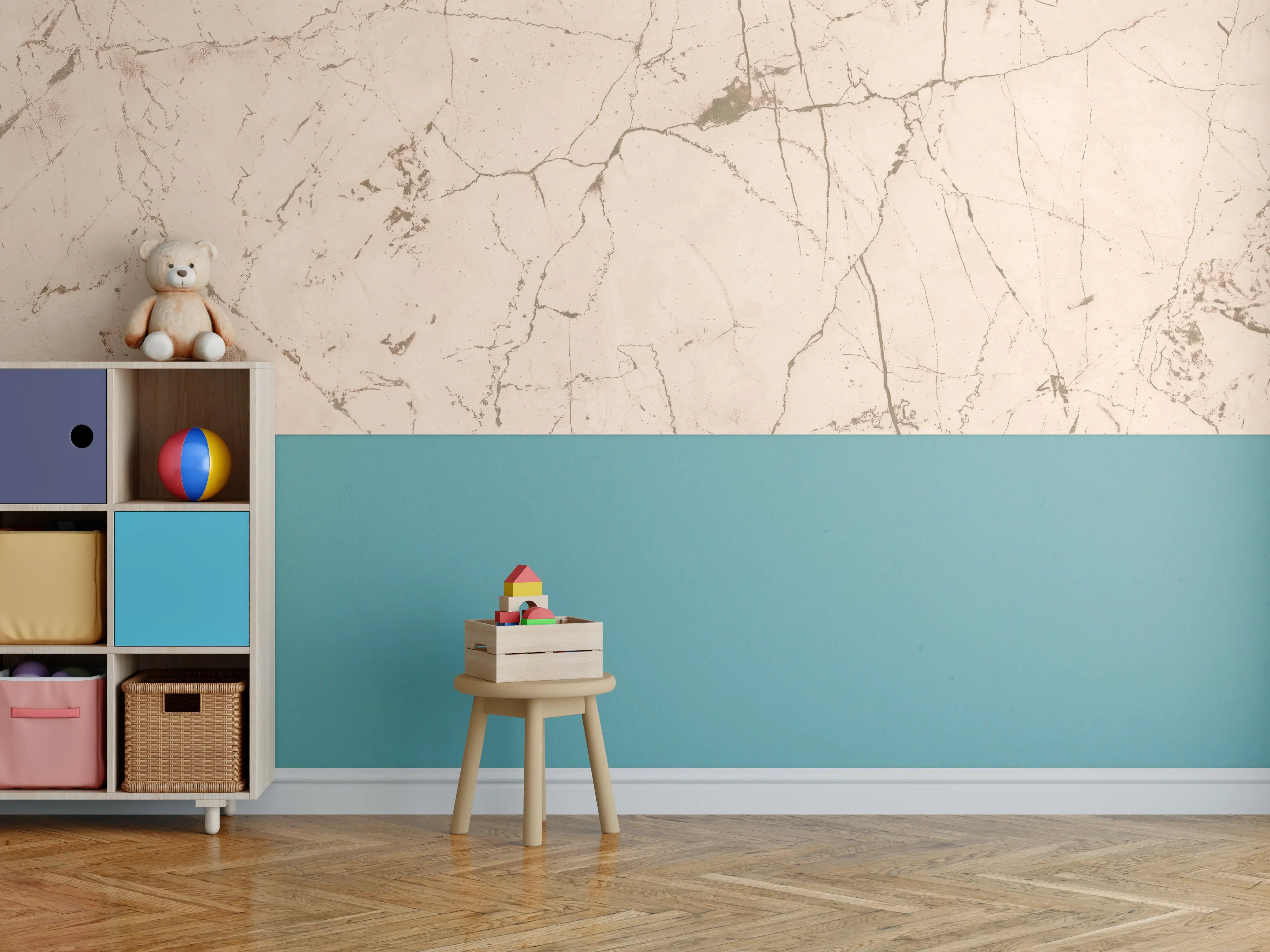 Kinderzimmer Wandgestaltung - Elfenbeinfarbener OnyxmarmoR