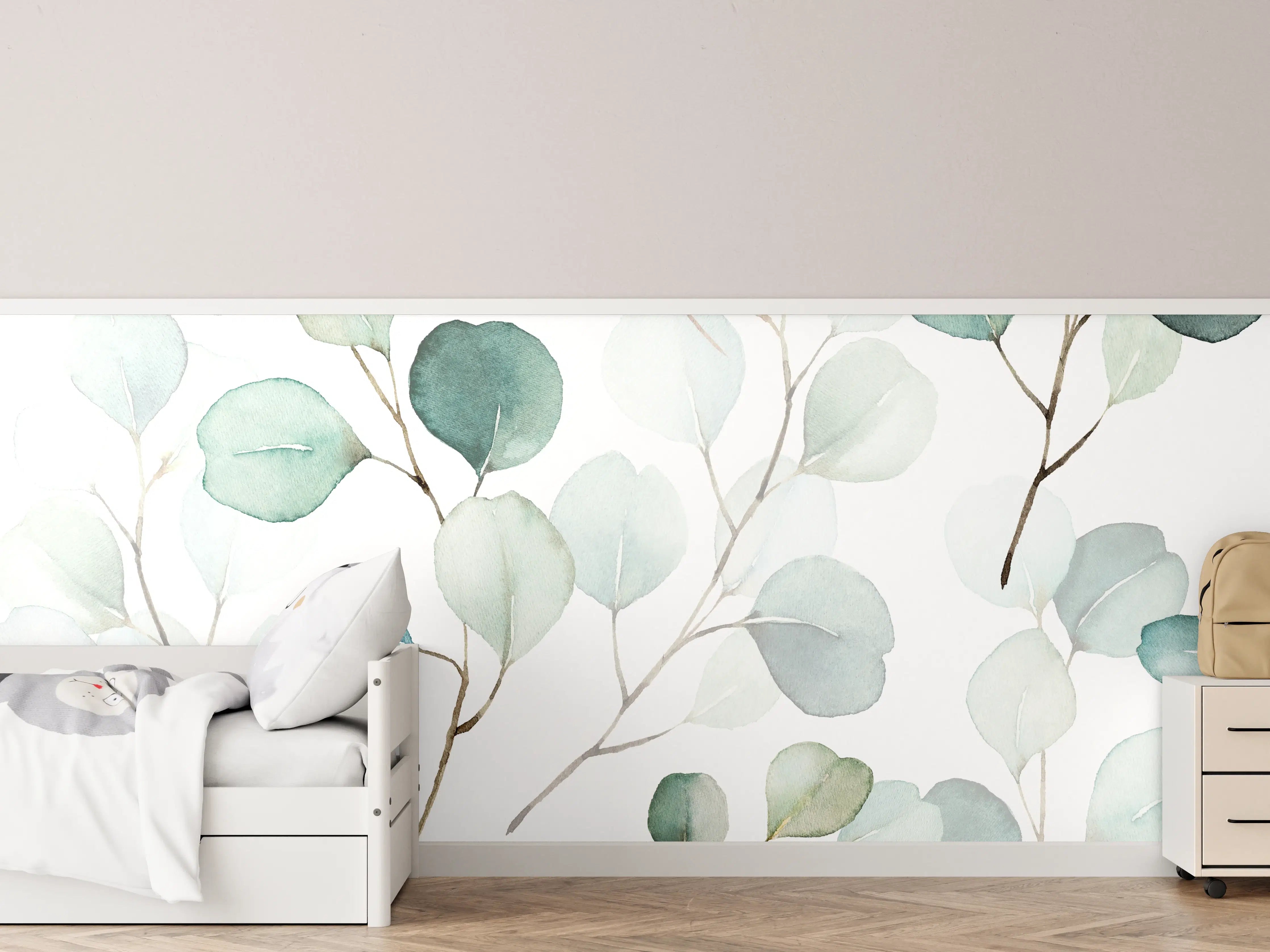 Kinderzimmer Wandgestaltung - Eukalyptus Aquarell