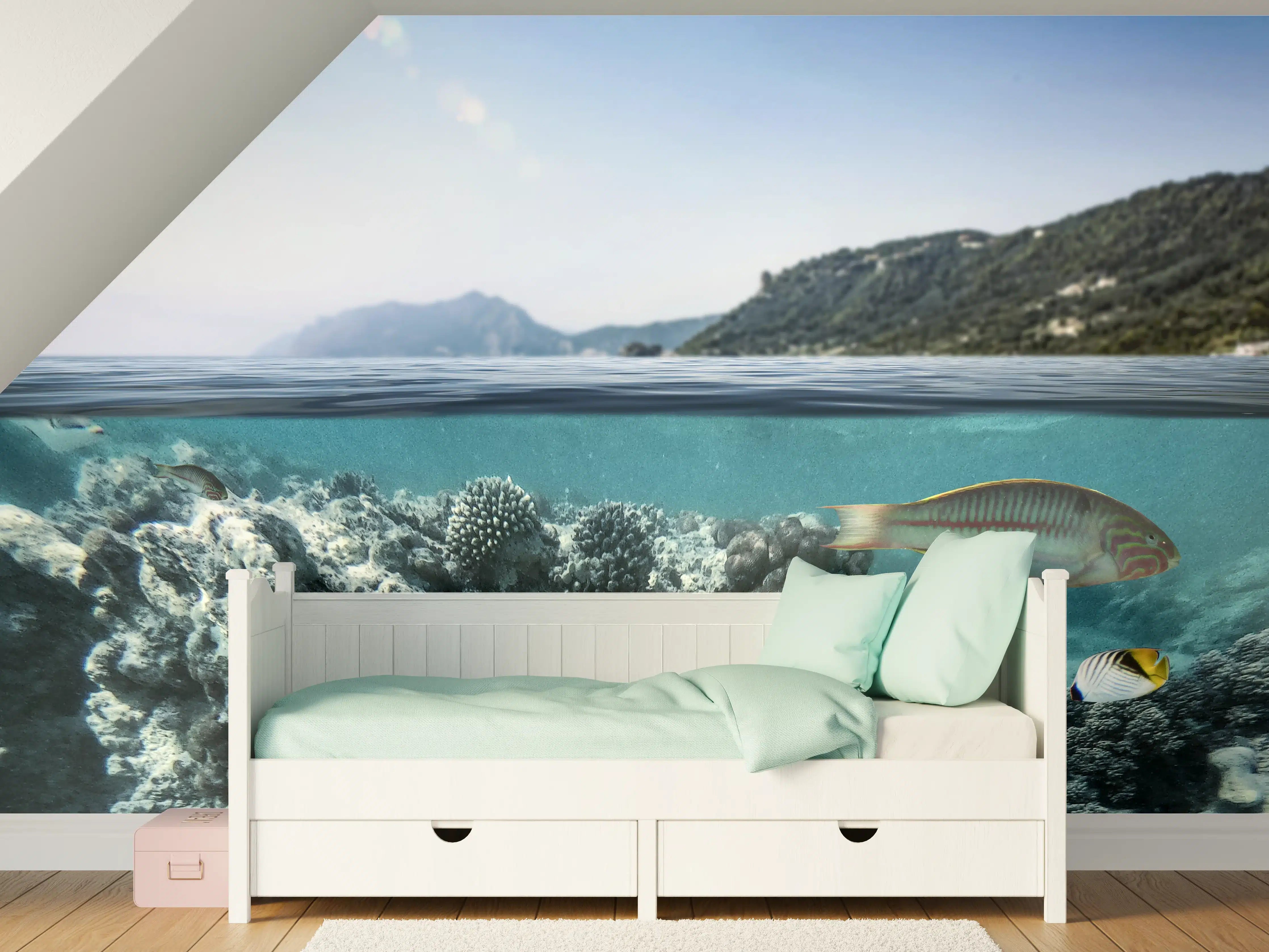 Kinderzimmer Wandgestaltung - Exotische Fische im Korallenriff