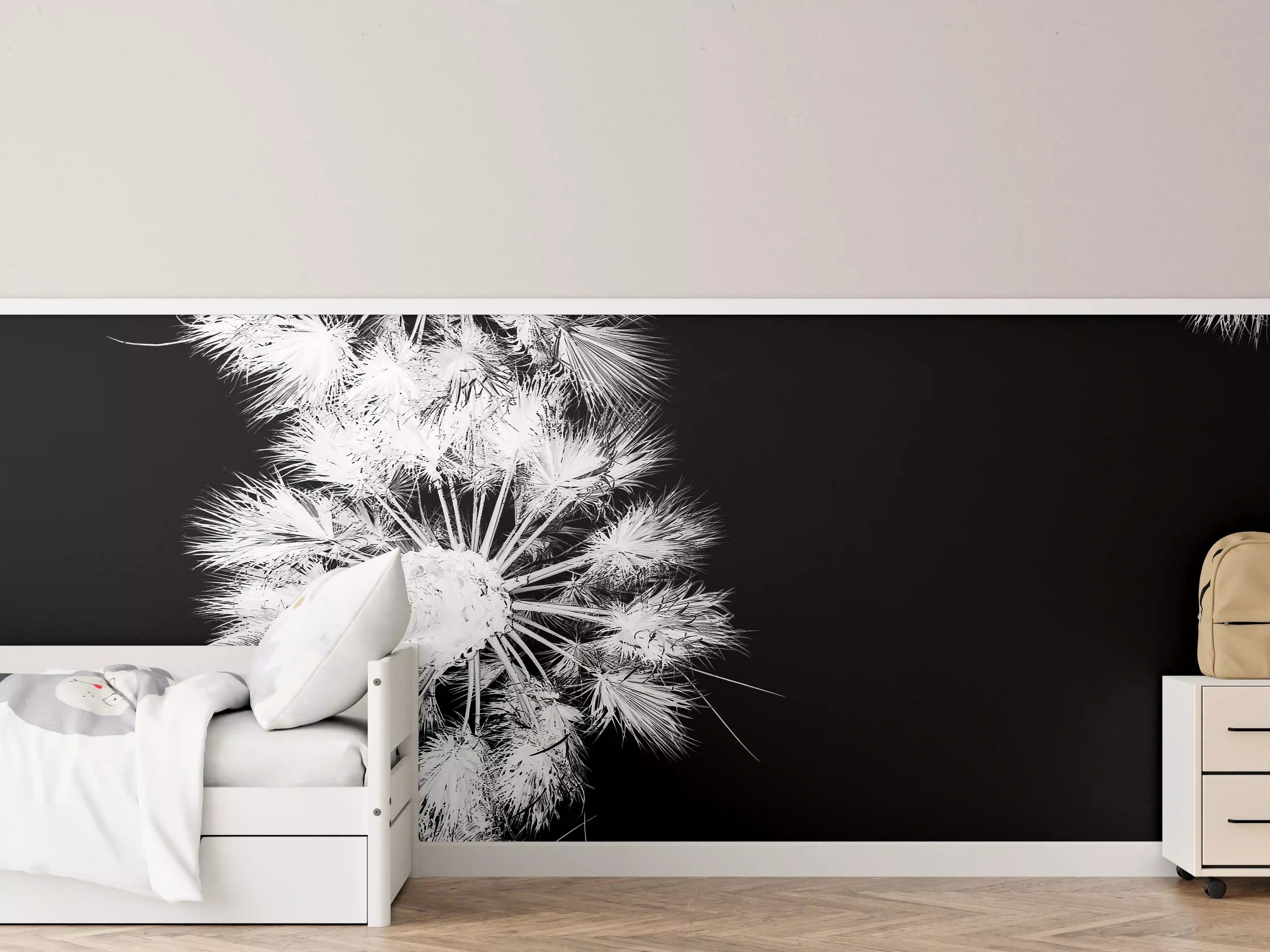 Kinderzimmer Wandgestaltung - Exotische Palmen - Schwarz-weiß