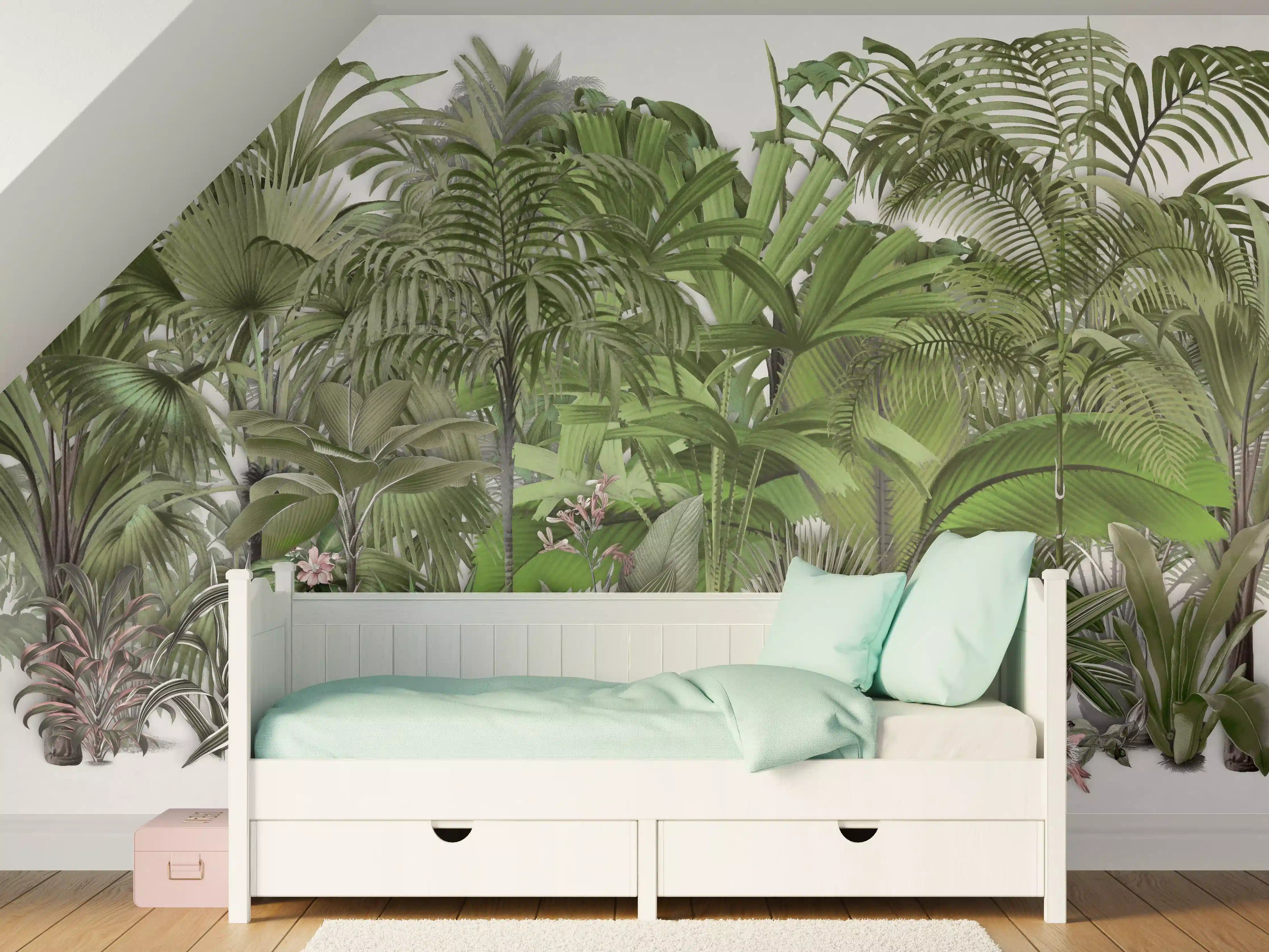 Kinderzimmer Wandgestaltung - Exotische Sträuche