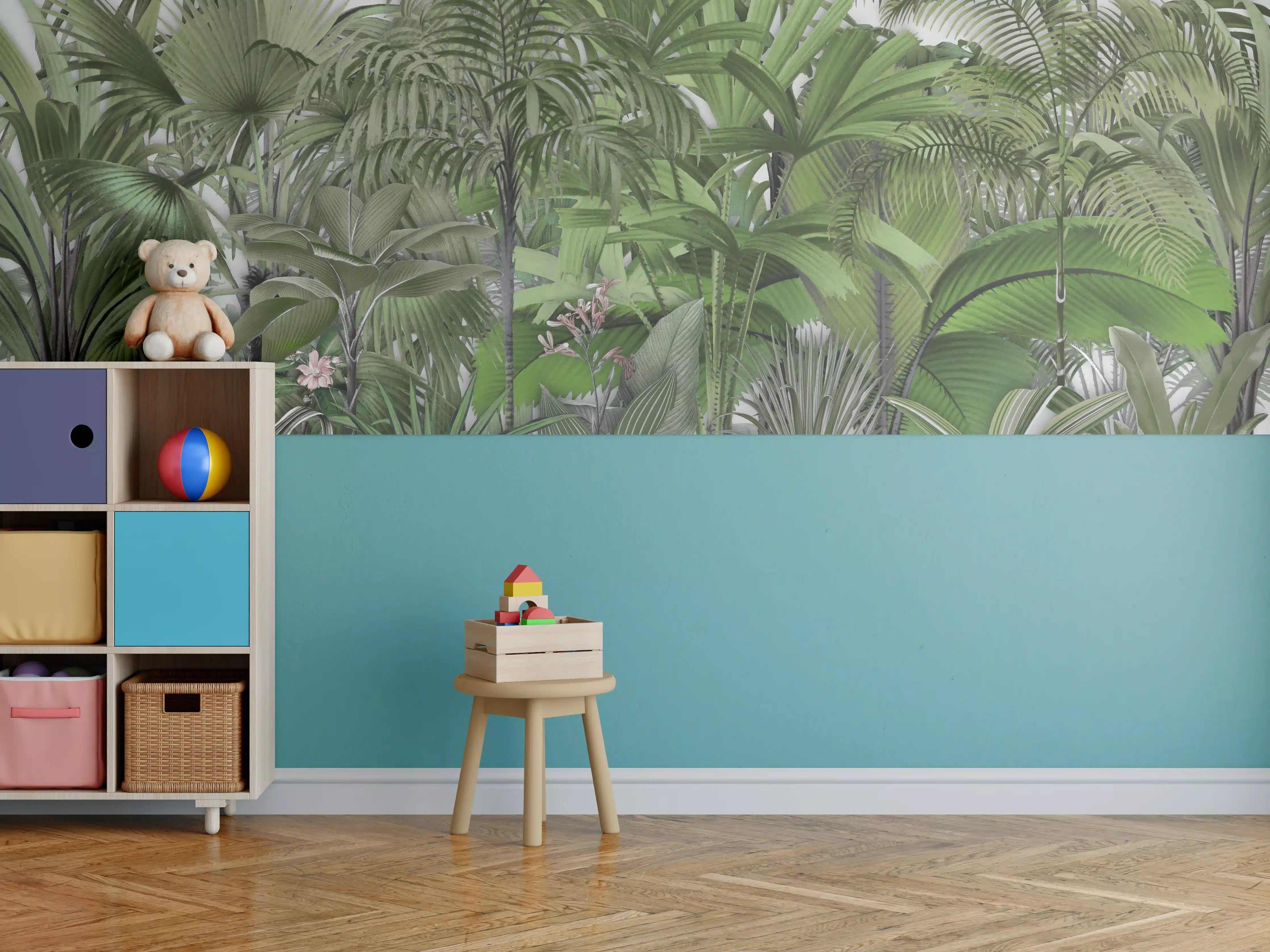 Kinderzimmer Wandgestaltung - Exotische Sträuche