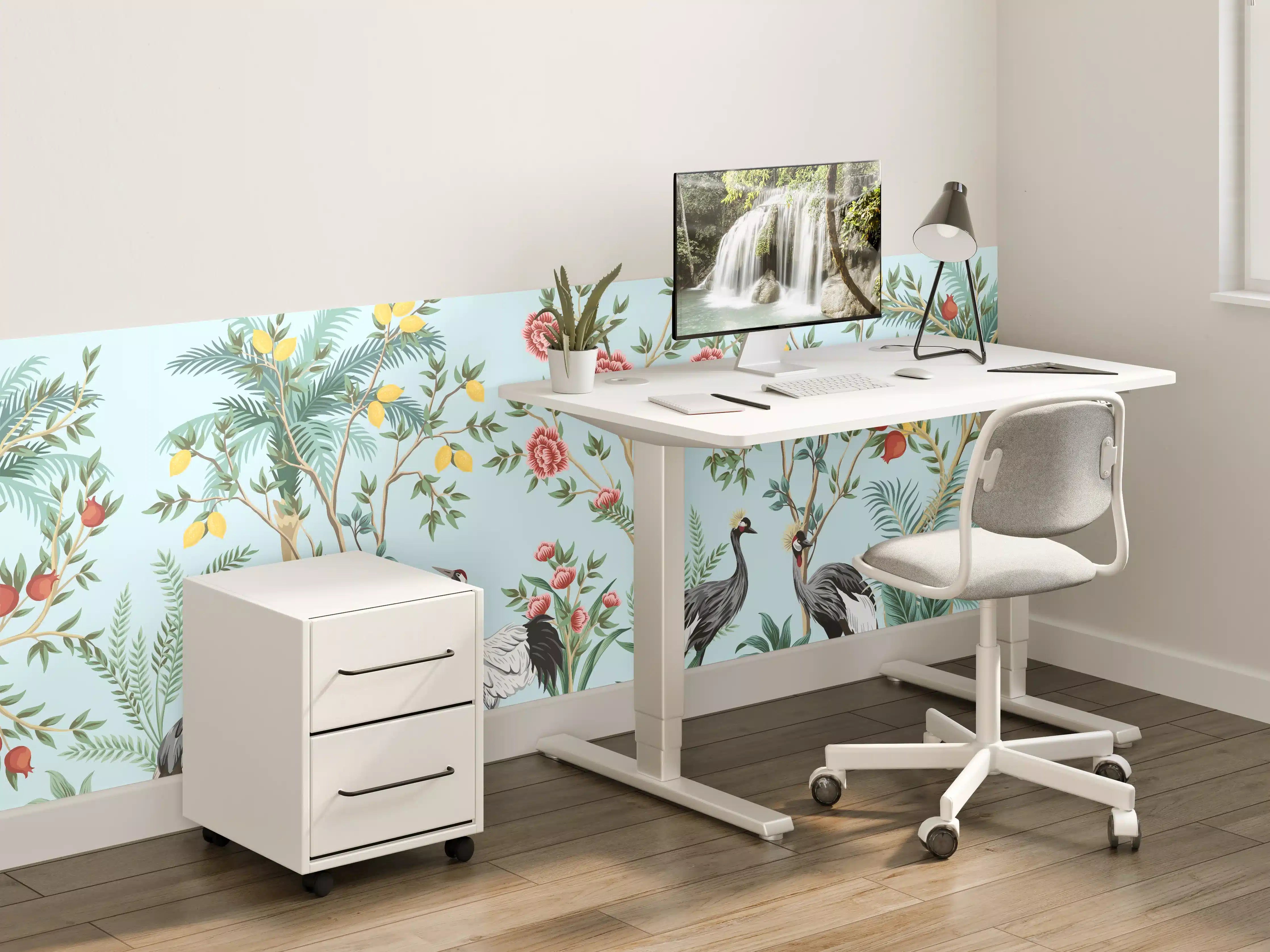 Kinderzimmer Wandgestaltung - Exotische Vogel-Tapete