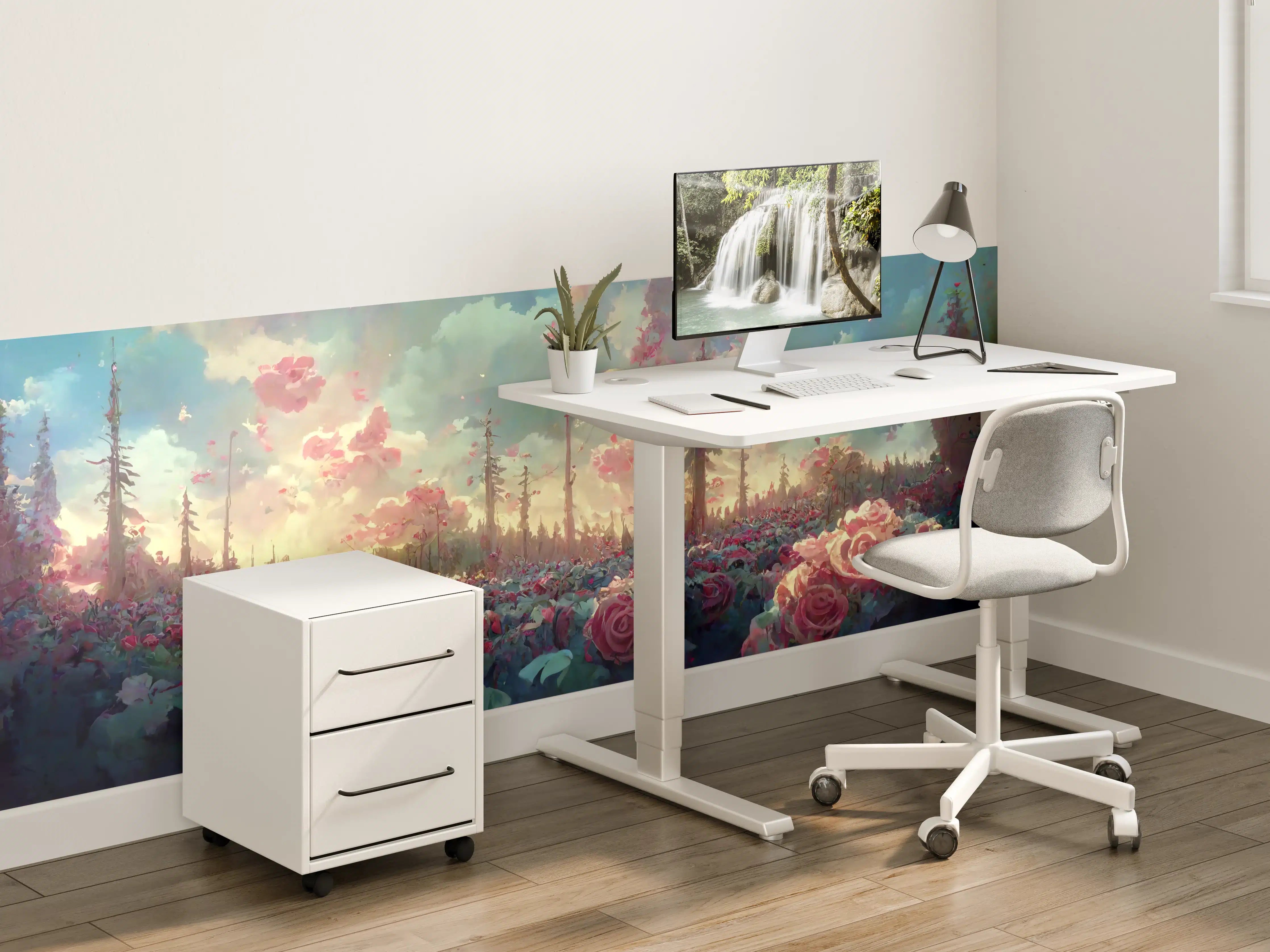 Kinderzimmer Wandgestaltung - Fantastische Dämmerungsrosenwelt