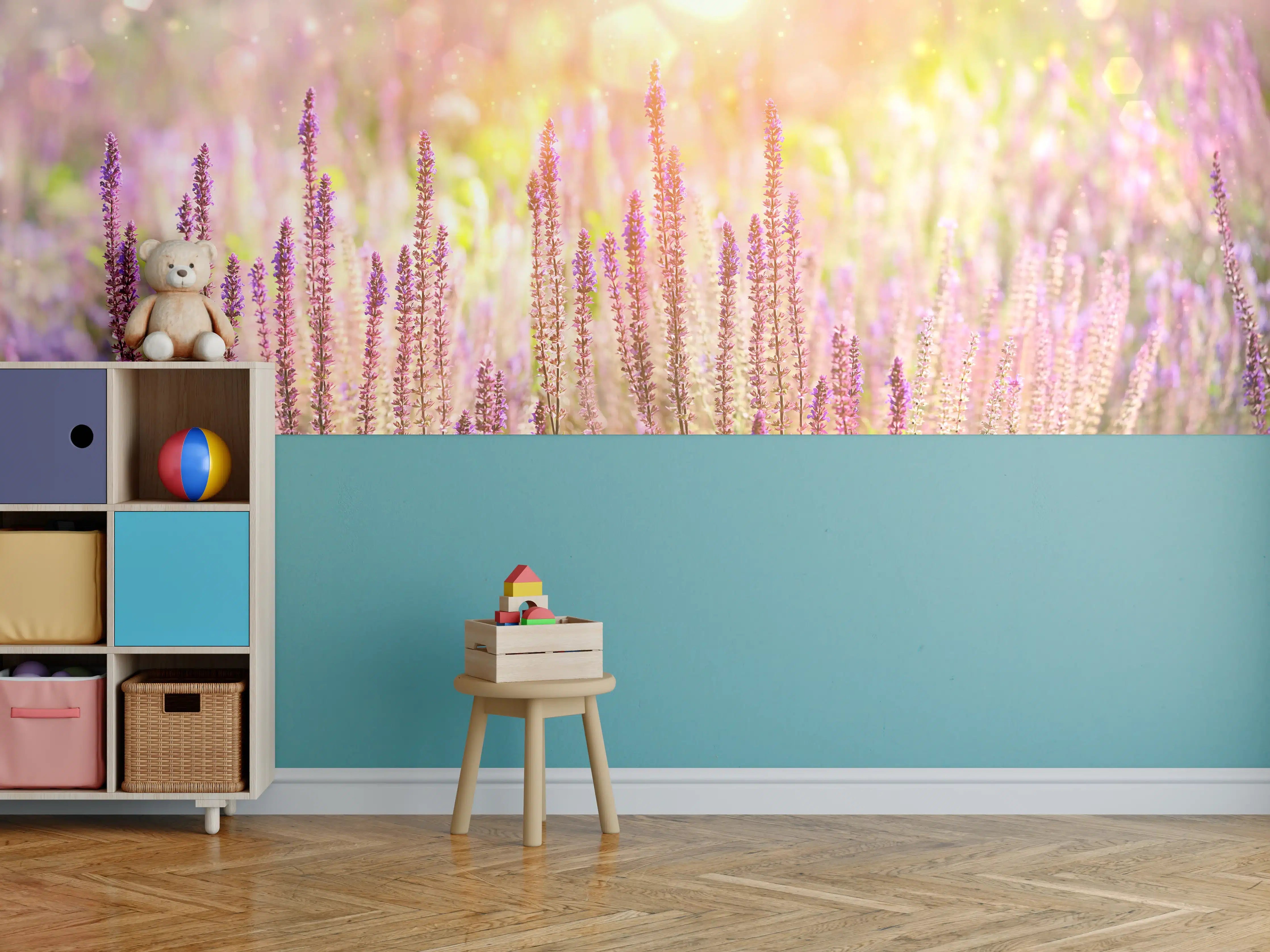 Kinderzimmer Wandgestaltung - Farbenfrohe Blüten der Ziersalbei-Pflanzen