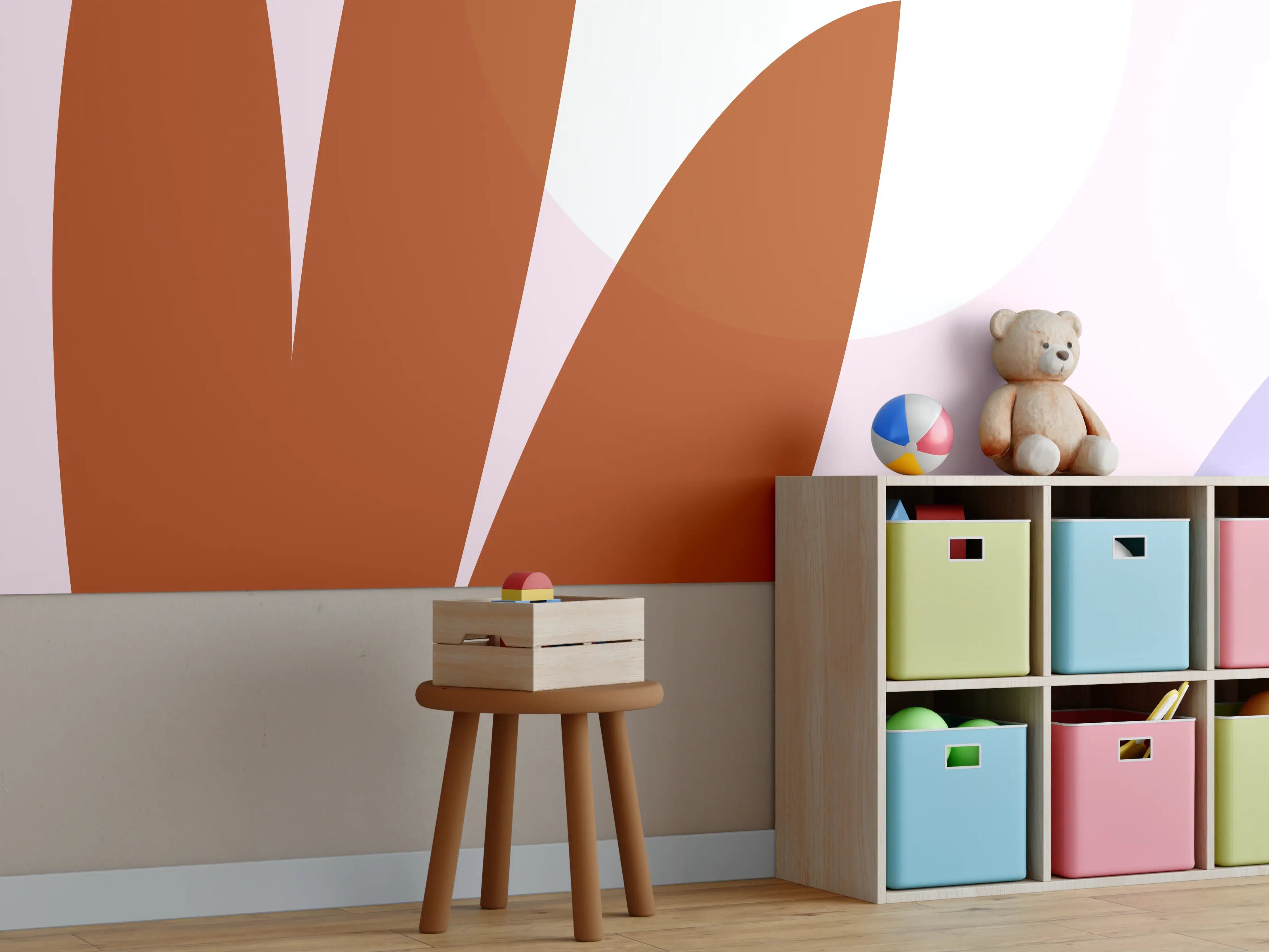 Kinderzimmer Wandgestaltung - Farbenfroher Sonnenaufgang Abstrakt