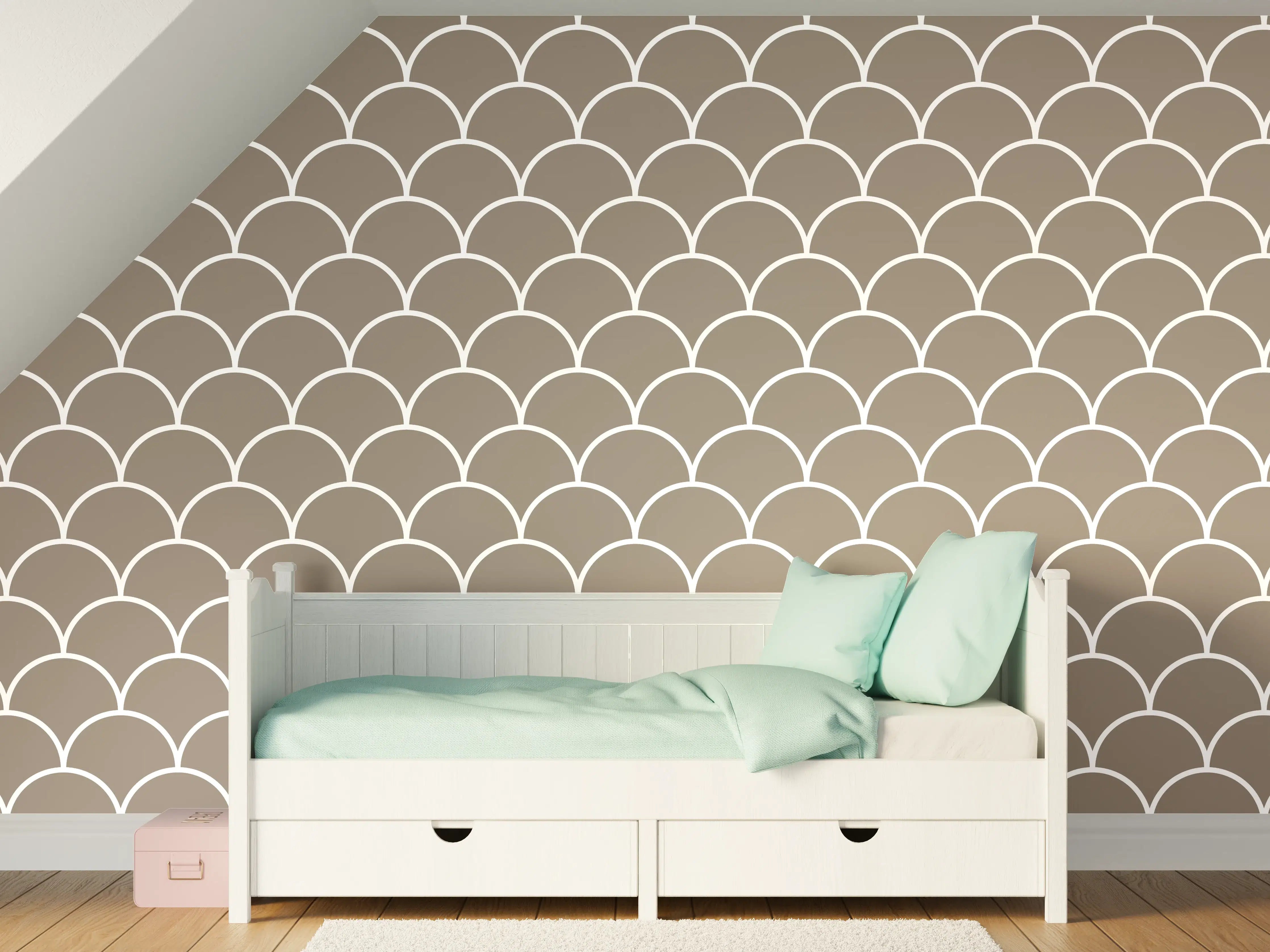 Kinderzimmer Wandgestaltung - Feiner Weiß-Grau-Marmor mit eleganten Nuancen